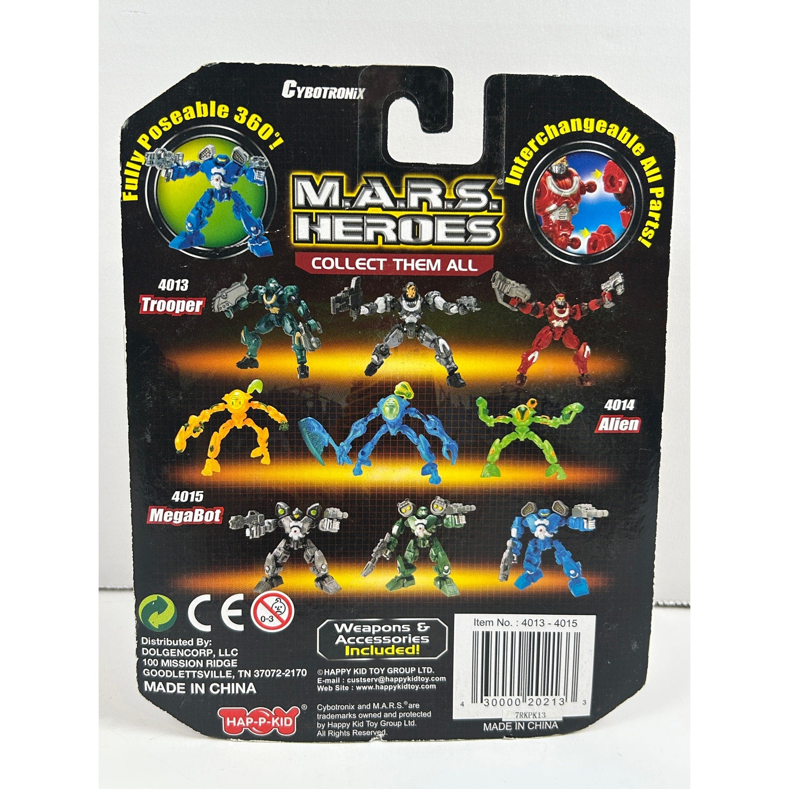 MARS Heroes Alien Action Figure 4014 Cybotronix 4" Interchangeable Parts