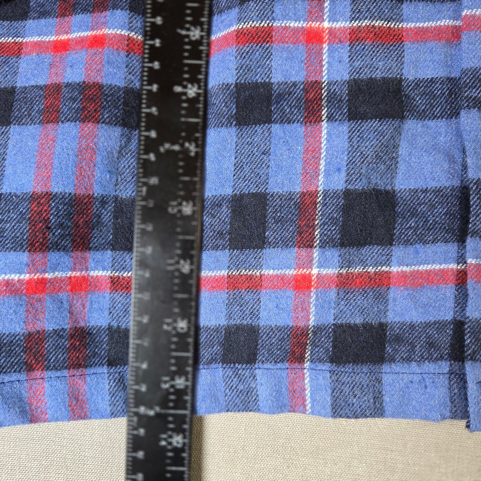 Chicago Cubs Blue Plaid Flannel Button Down Shirt XL Motorola Patch MLB