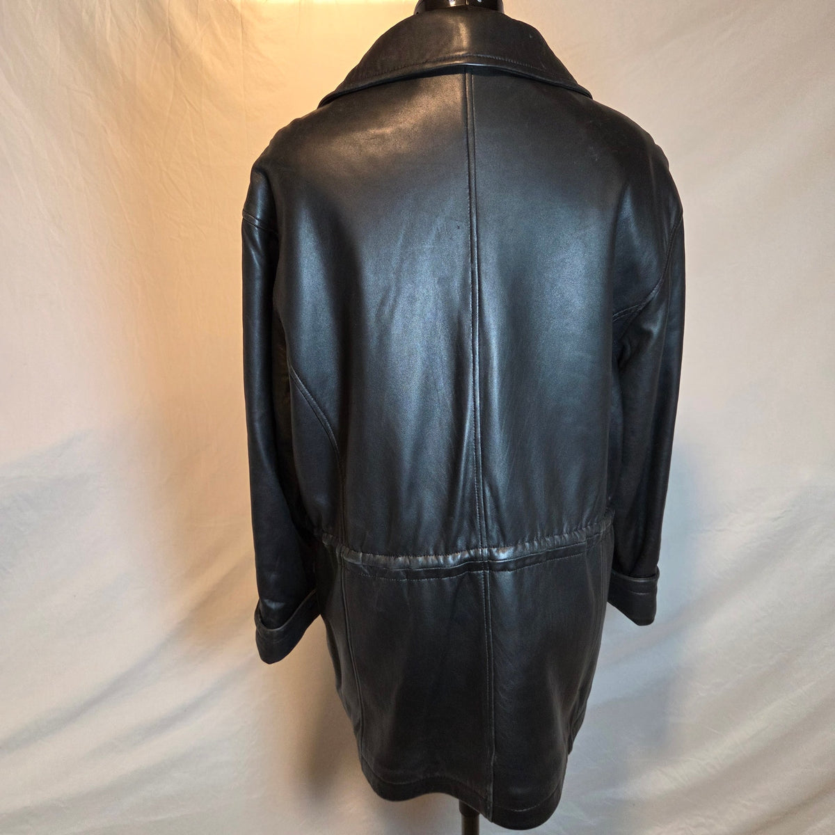 Marc New York Andrew Marc Women's L Black Leather Thermolite Car Coat Jacket