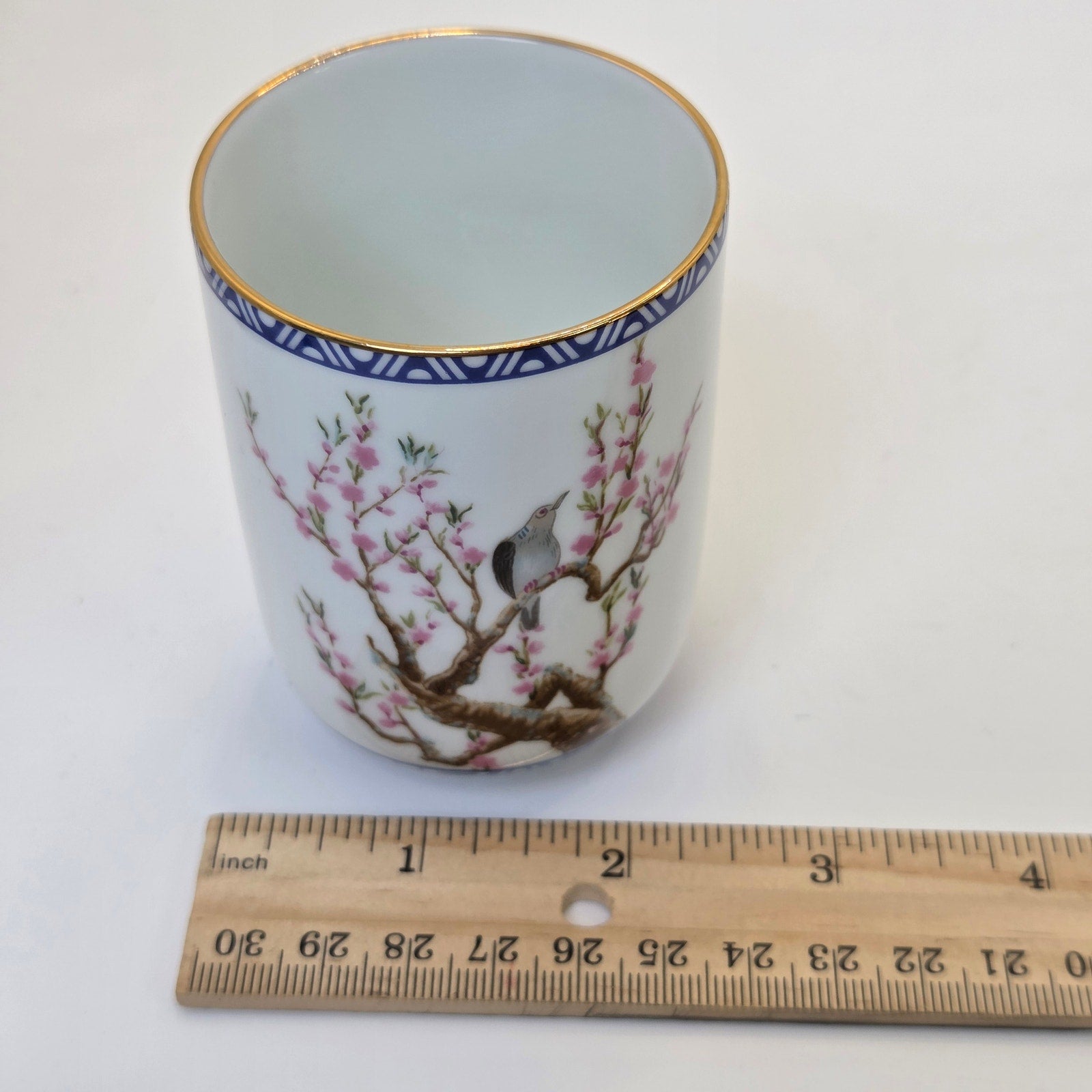 Franklin Porcelain Birds Blossoms Tea Cup 1985 Japan Porcelain Vintage