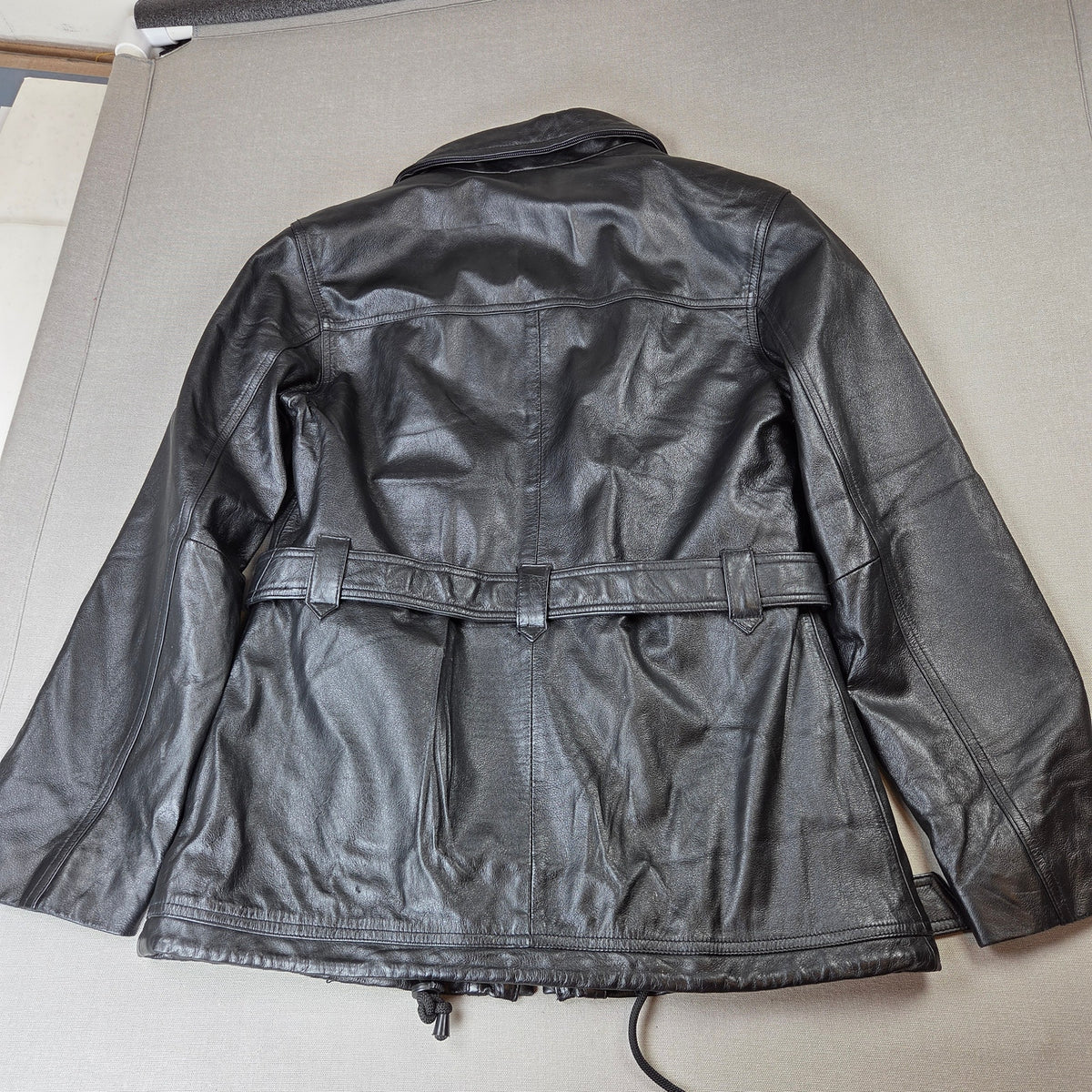 Wilsons Leather Women's M Belted Leather Jacket 3M Thinsulate Black Zip