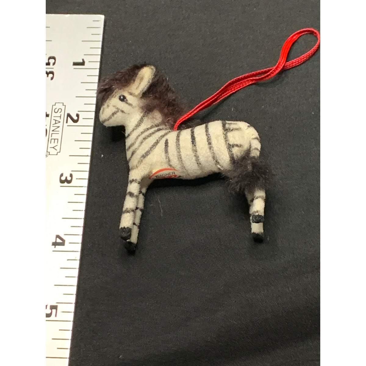 Vintage Wagner Handwork Flocked Zebra Figurine West Germany 1983-1990