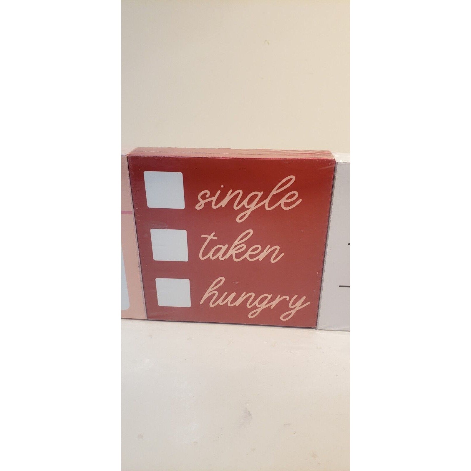 Valentine's Day Themed 3 Pack 4" Wood Block Sign Set w/ Writable Dry Erase Front