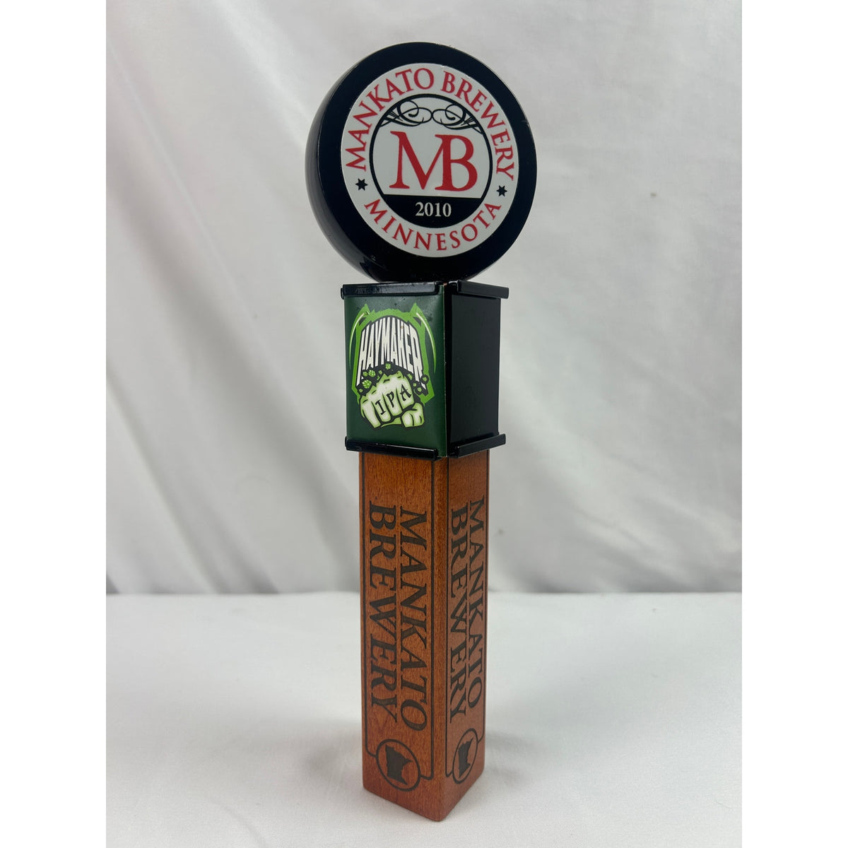 Mankato Brewery Haymaker IPA Beer Tap Handle Minnesota Wood Breweriana 10in