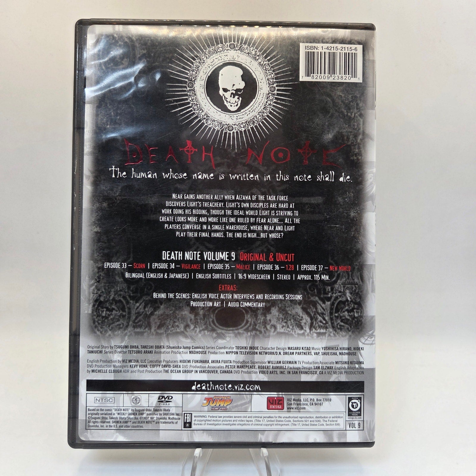 Death Note Volume 9 Original Uncut DVD Shonen Jump Anime Viz Media