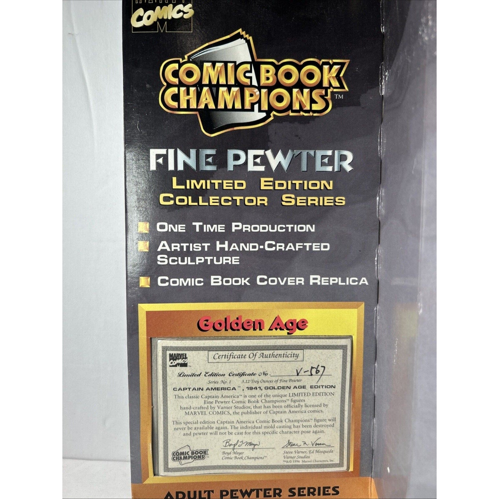 Marvel comic book champions limited edition pewter figurine captain america