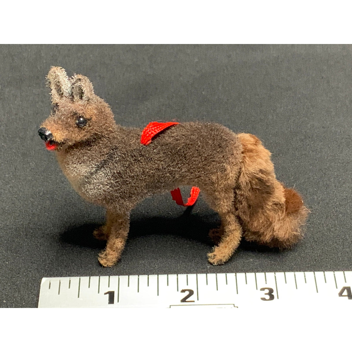 Vintage Wagner Handwork German Shepherd Dog Ornament West Germany Flocked