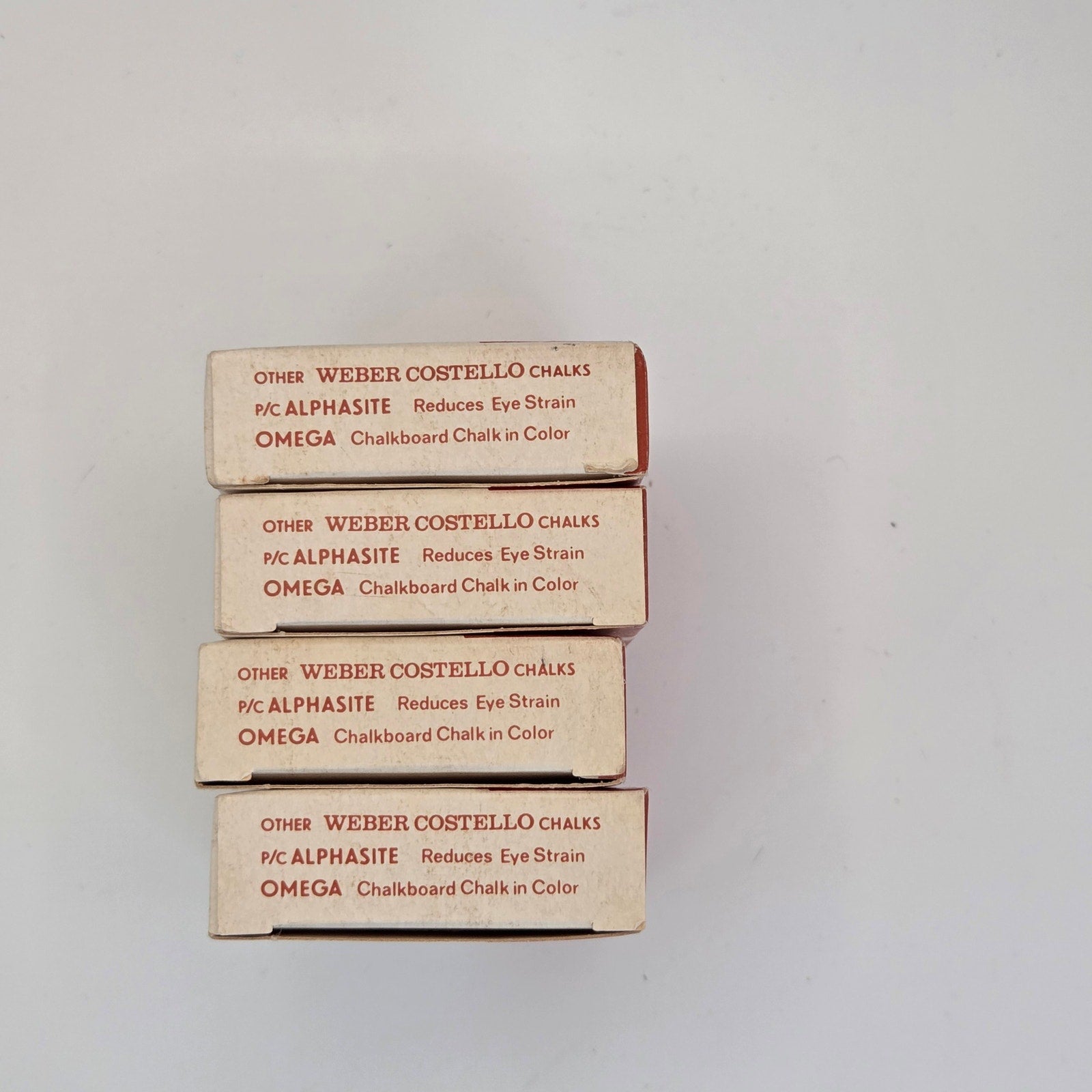 Vintage Chalkboard Chalk Lot – Alpha & Weber Costello Israel – 4 Boxes Unused