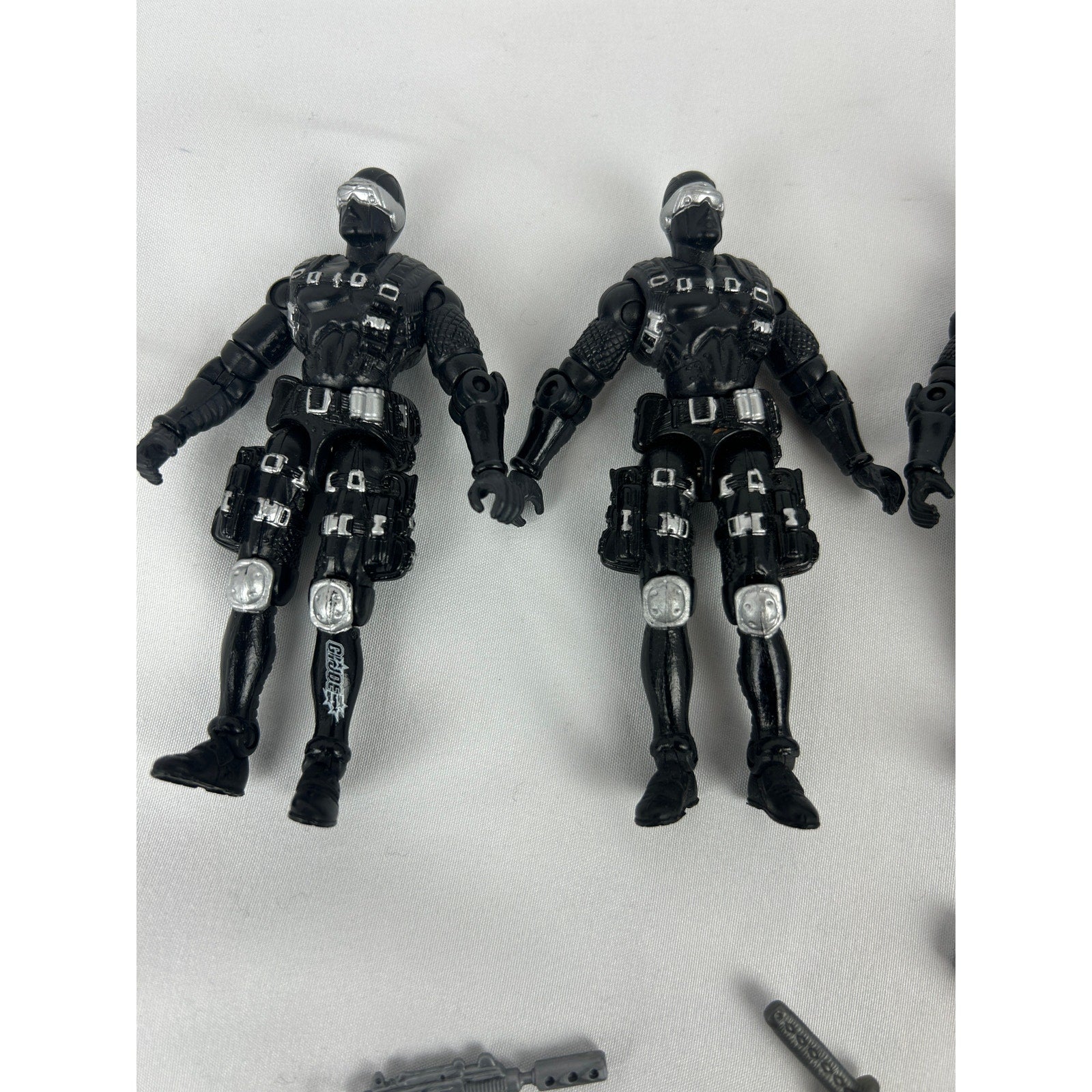 GI Joe Snake Eyes v14 Lot Four Loose Figures With Sword Sheath and Two Rifles