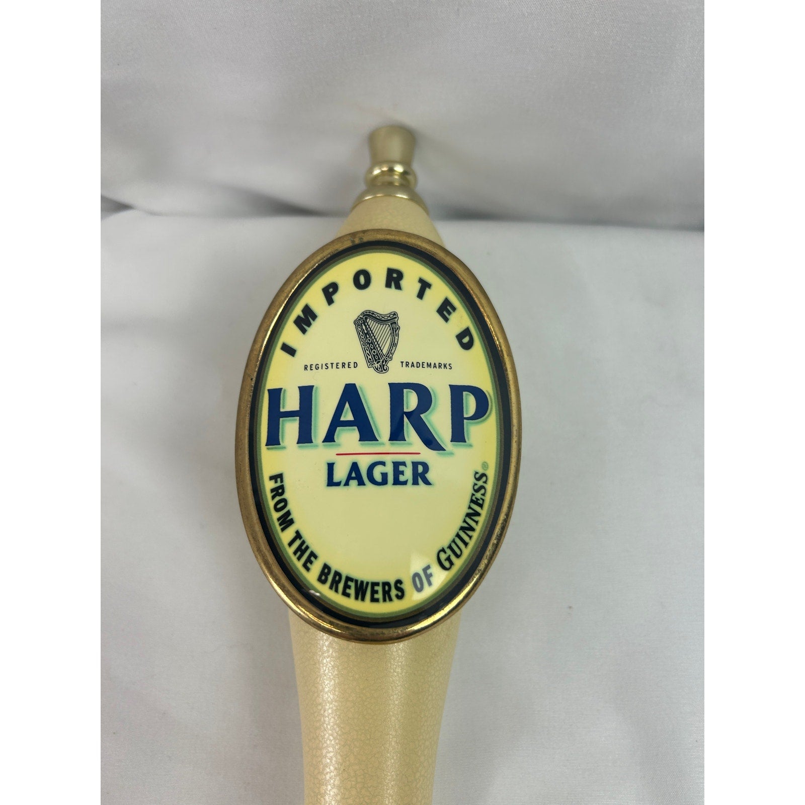 Harp Lager Beer Tap Handle Guinness Irish Pub Breweriana Draft Keg Vintage