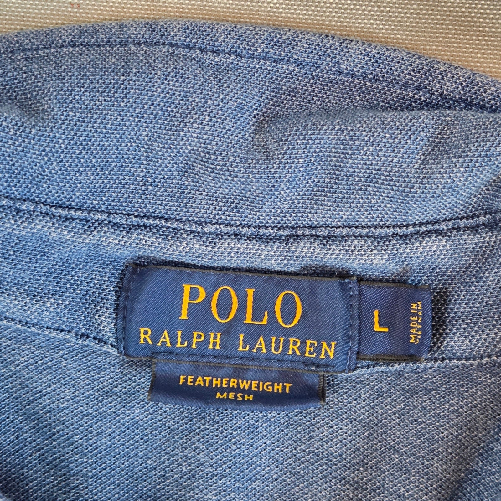 Polo Ralph Lauren Featherweight Mesh Polo Shirt Blue Men’s Size L Cotton