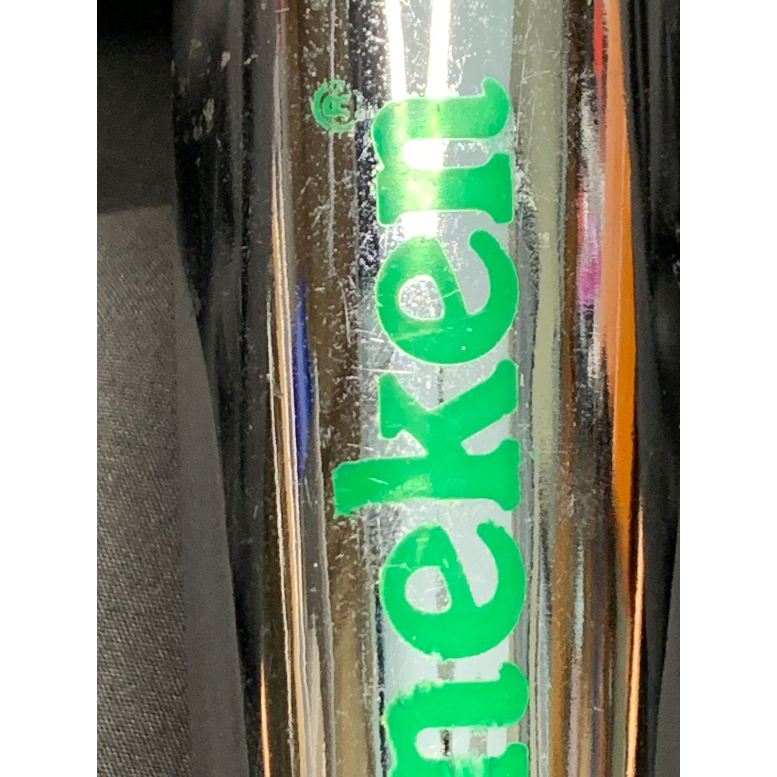 Heineken Beer Tap Handle Green Chrome Red Star Holland 10.5 in Distressed