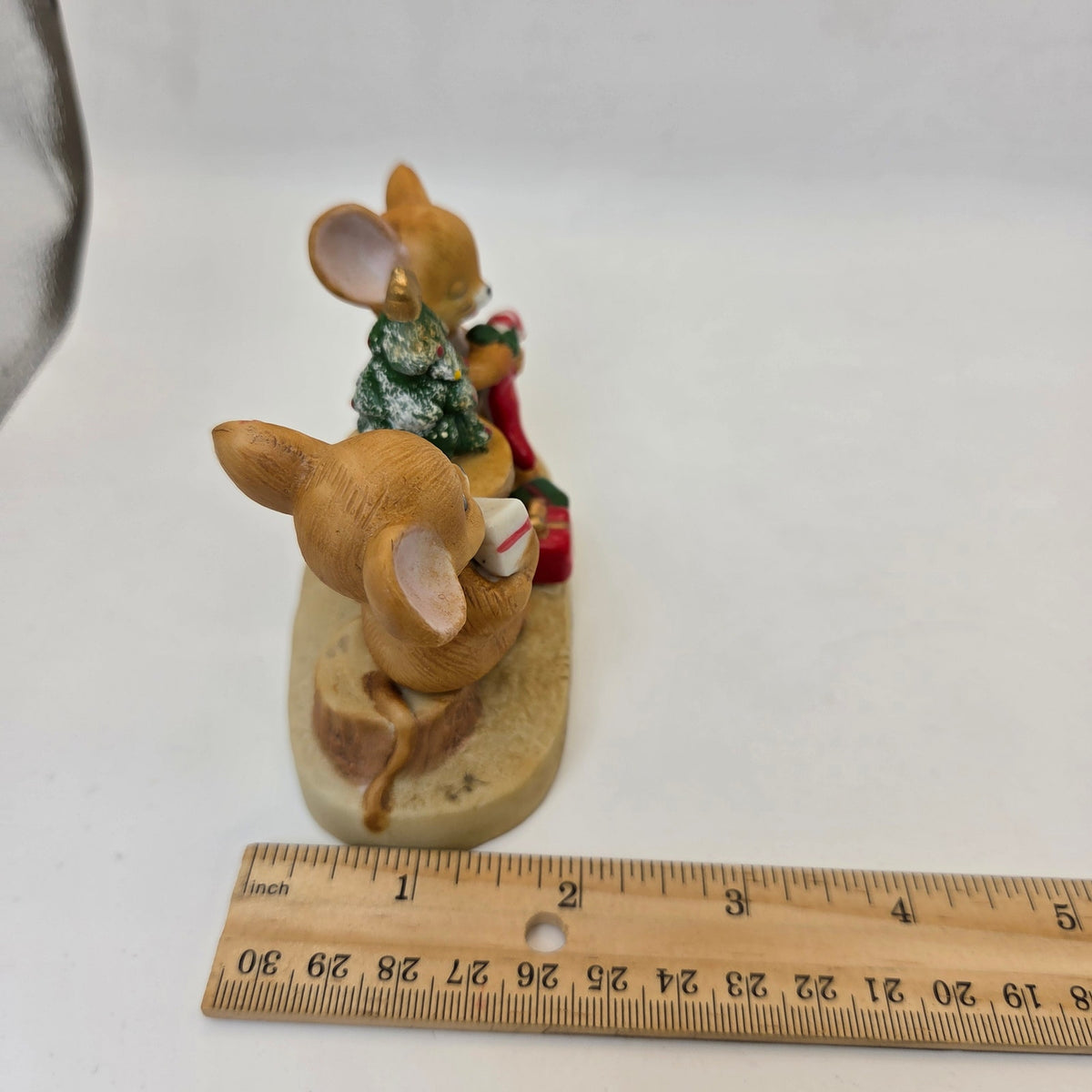 Enesco Night Before Christmas Mice Figurine Tree Taiwan Holiday Decor 3"