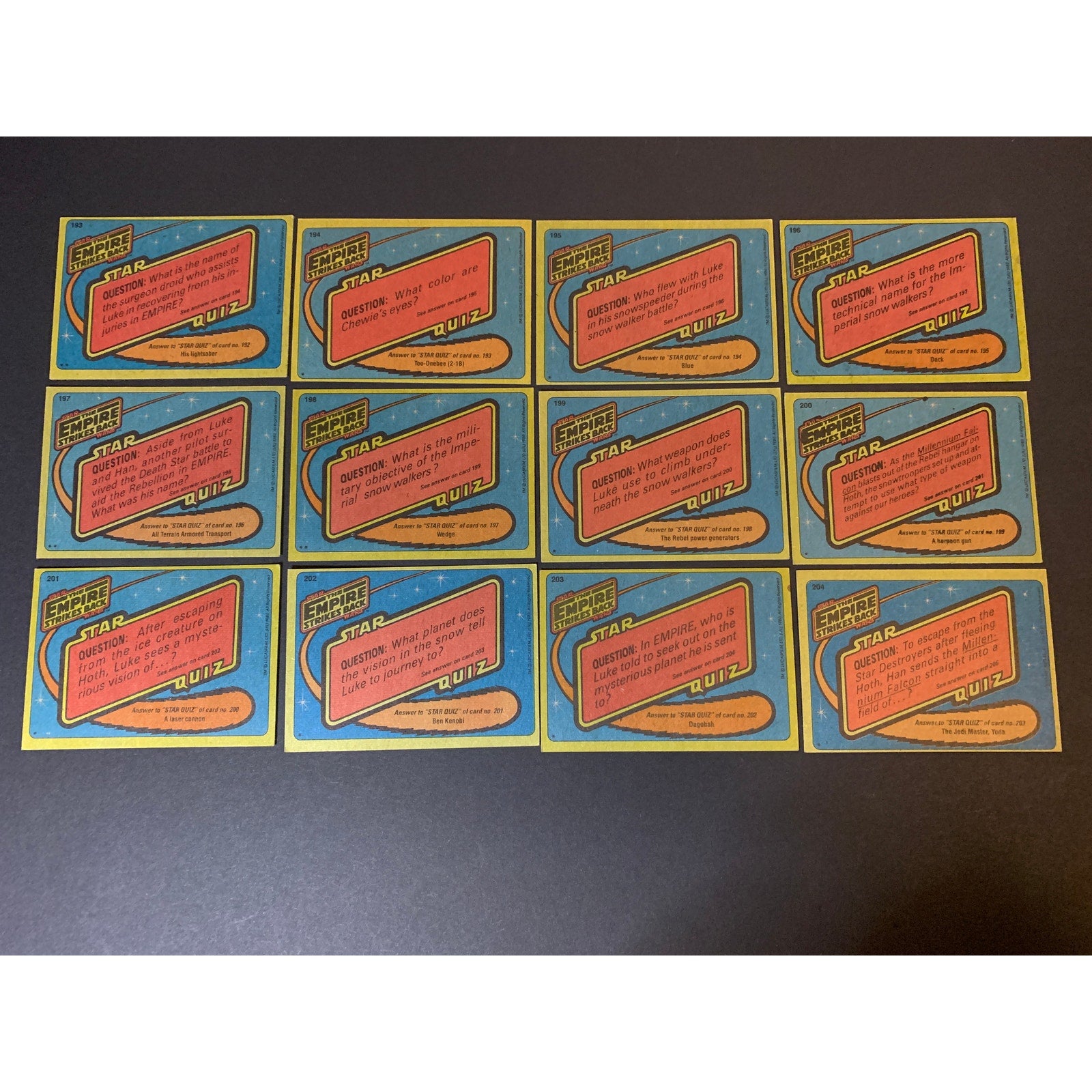1980 Topps Empire Strikes Back Series 2 Complete Card Set