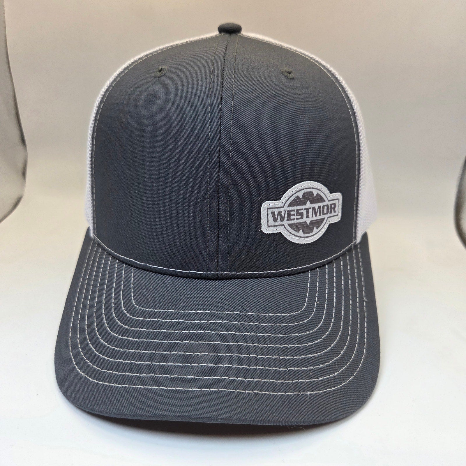 Westmor Richardson 112 Snapback Mesh Trucker Hat Gray White Made In Vietnam