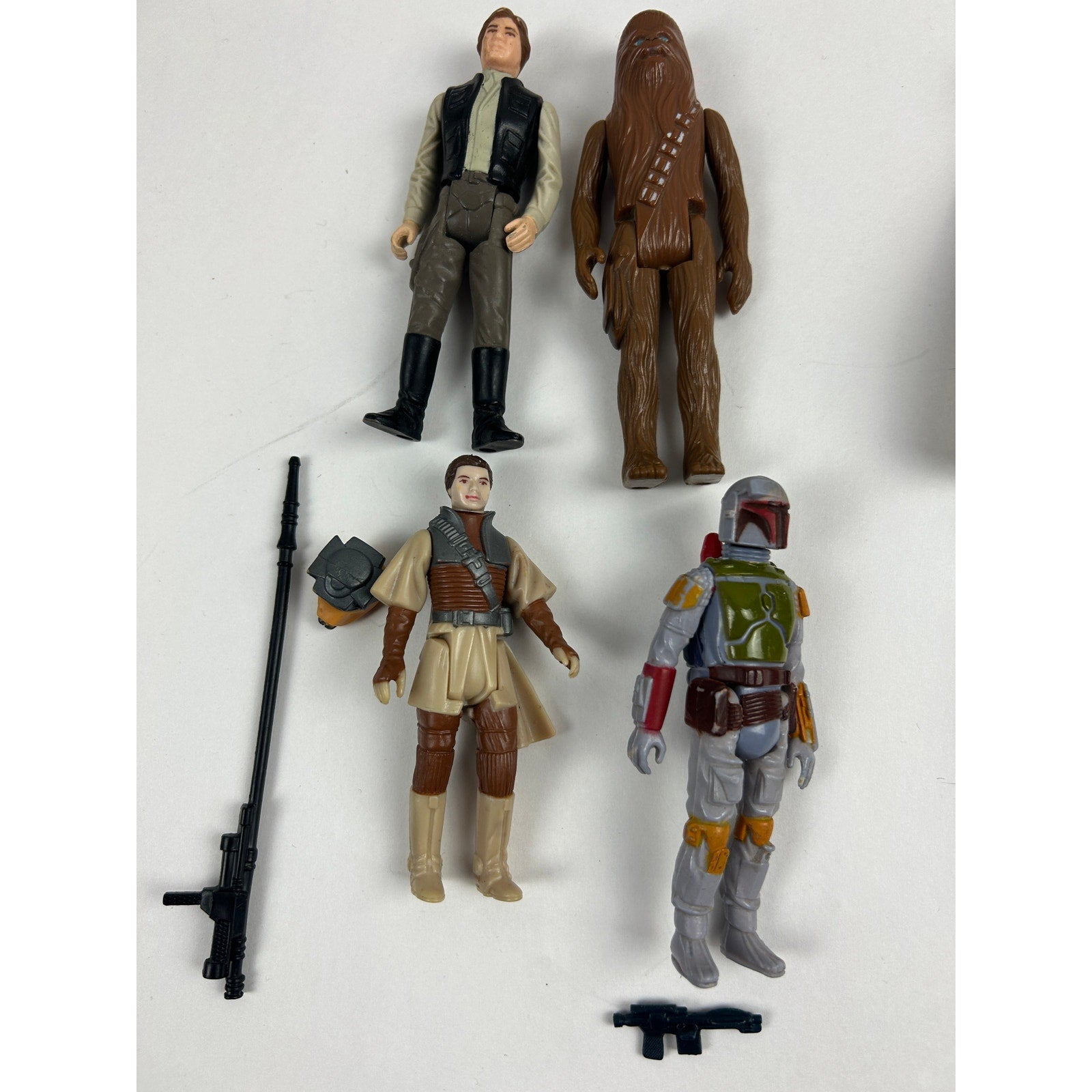 Vintage Kenner Star Wars Lot 30 Boba Leia Boushh Jawas + Vader Case
