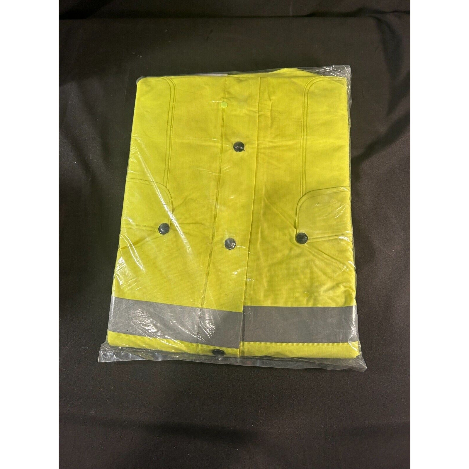 Abel Hi-Vis Rain Suit Jacket Pants Hood Men’s XL Safety Lime Green PVC