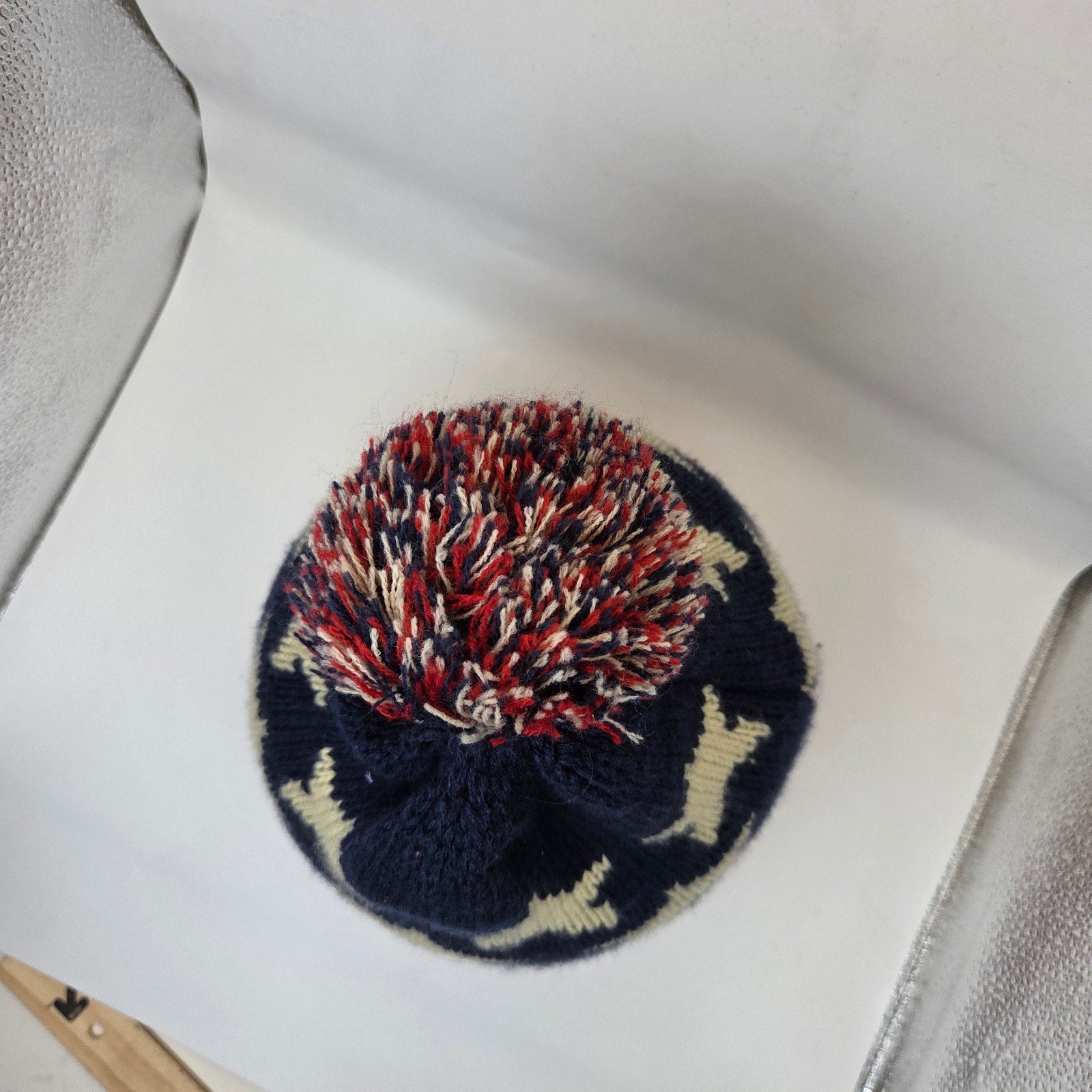 USA Flag Knit Beanie Hat Stars Stripes Pom Winter Acrylic Unbranded