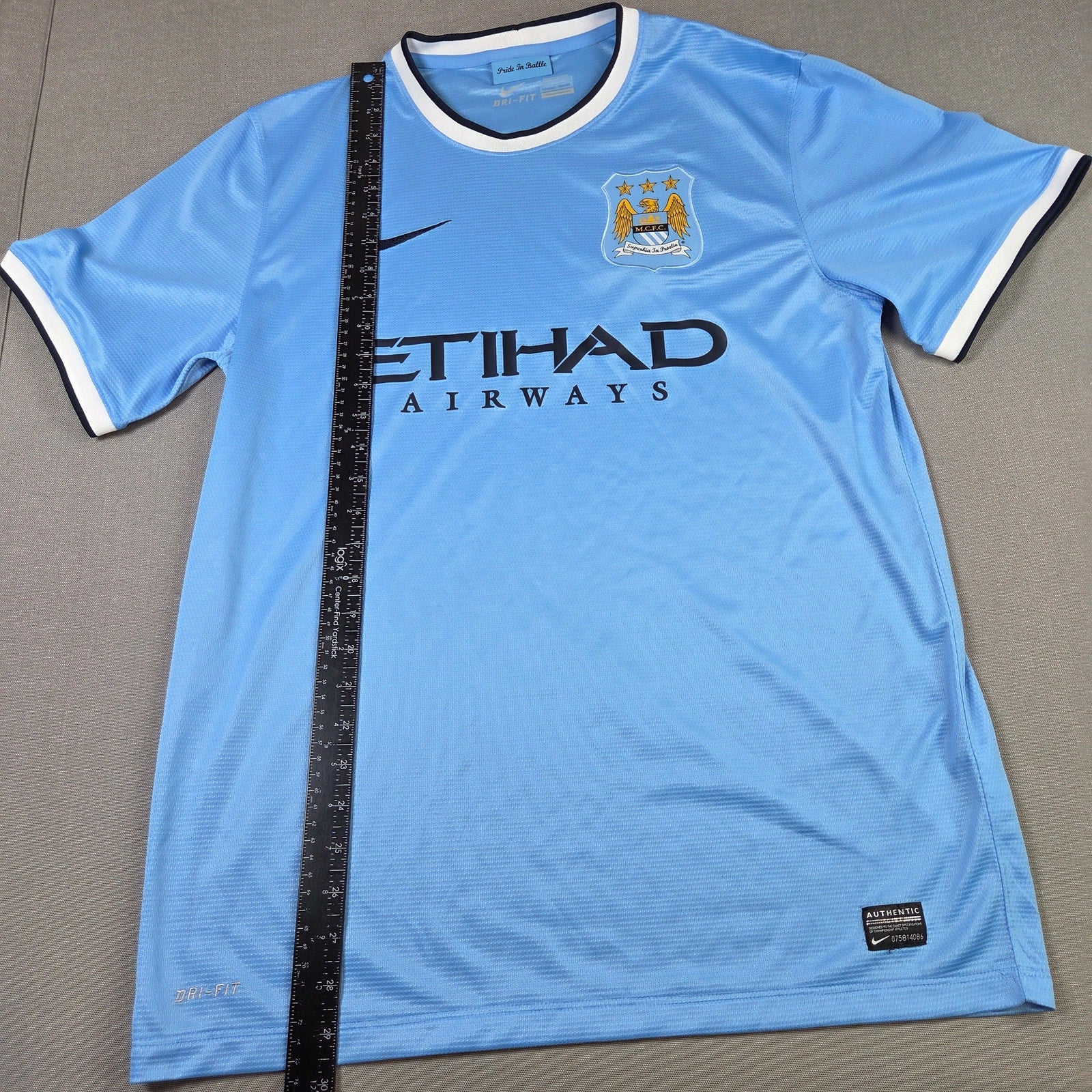 Nike Manchester City 2013-14 Home Authentic Soccer Jersey Dri-FIT FC Size L