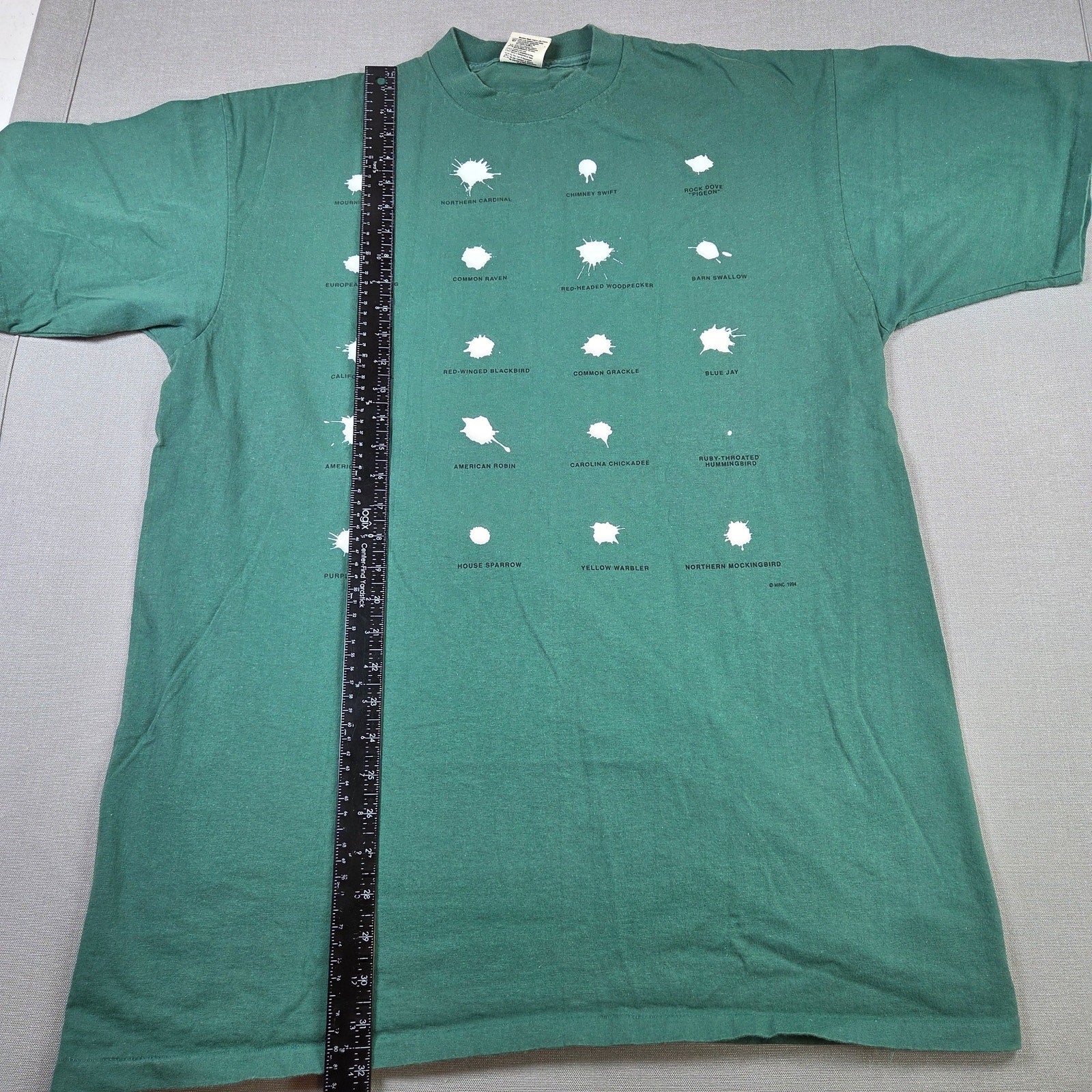 Oneita 1994 Bird Poop Identification Single Stitch USA T Shirt XL Vintage