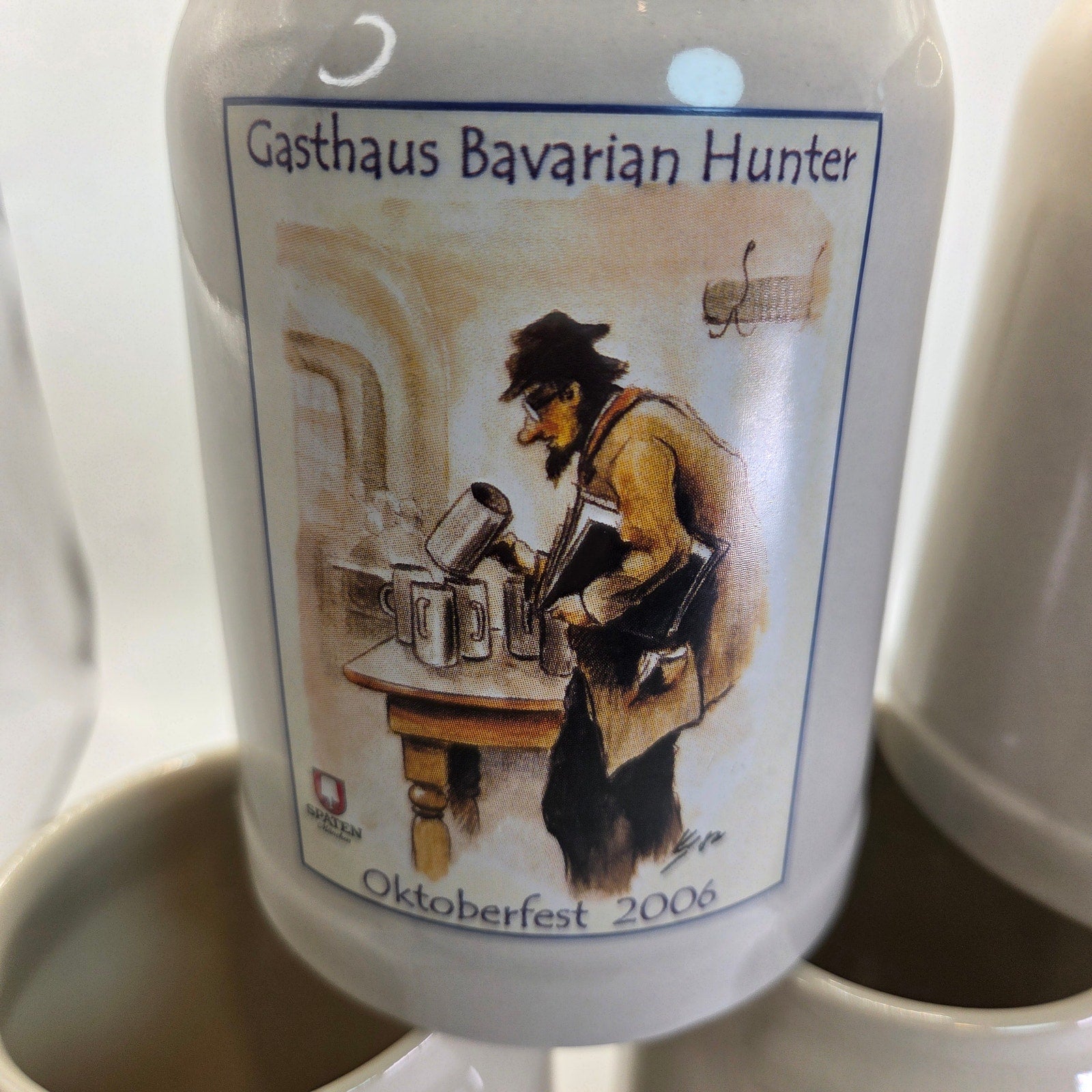 Spaten München Beer Steins Lot of 5 Gasthaus Bavarian Hunter 0.5 L 2003-07