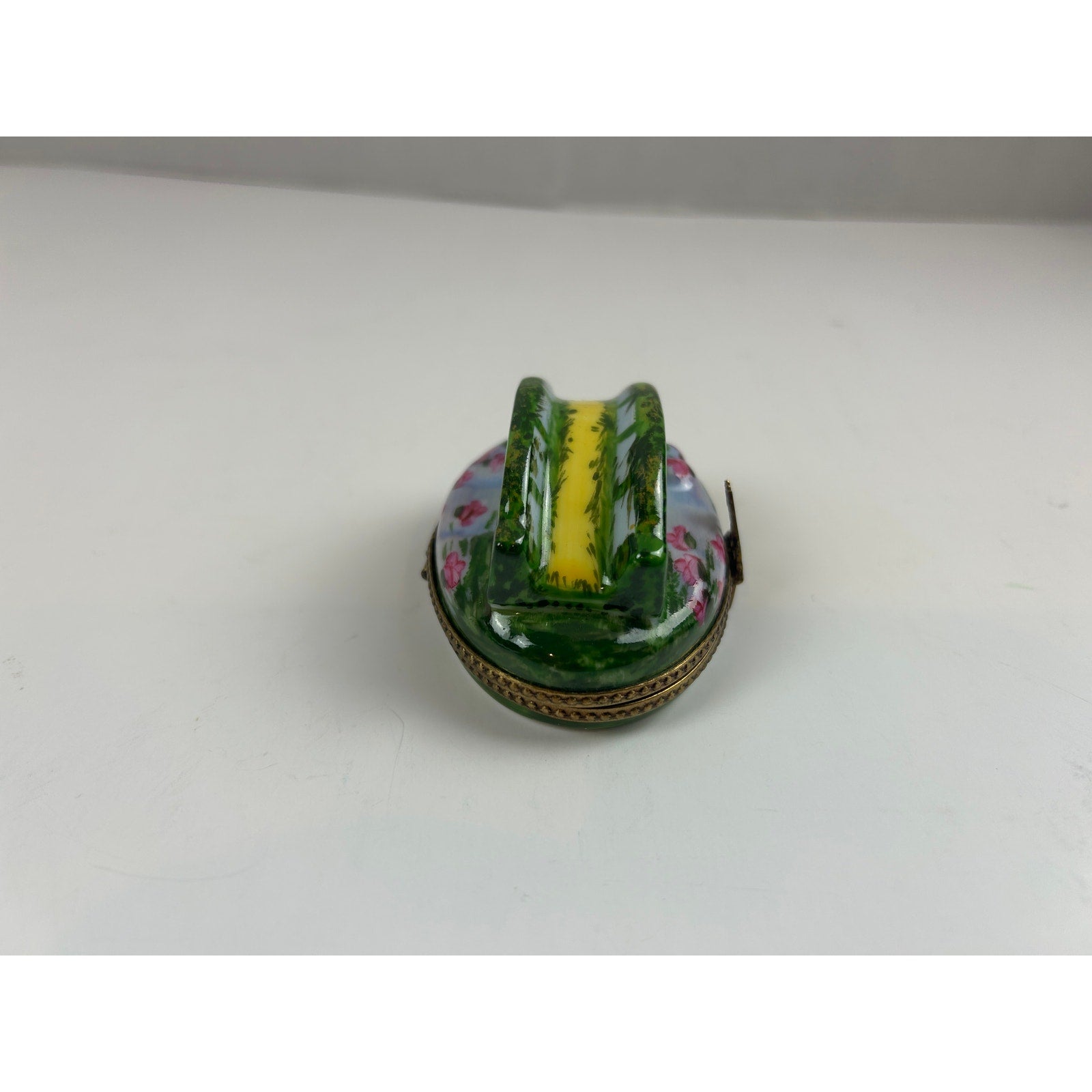 Limoges France Hand Painted Bridge Trinket Box Peint Main