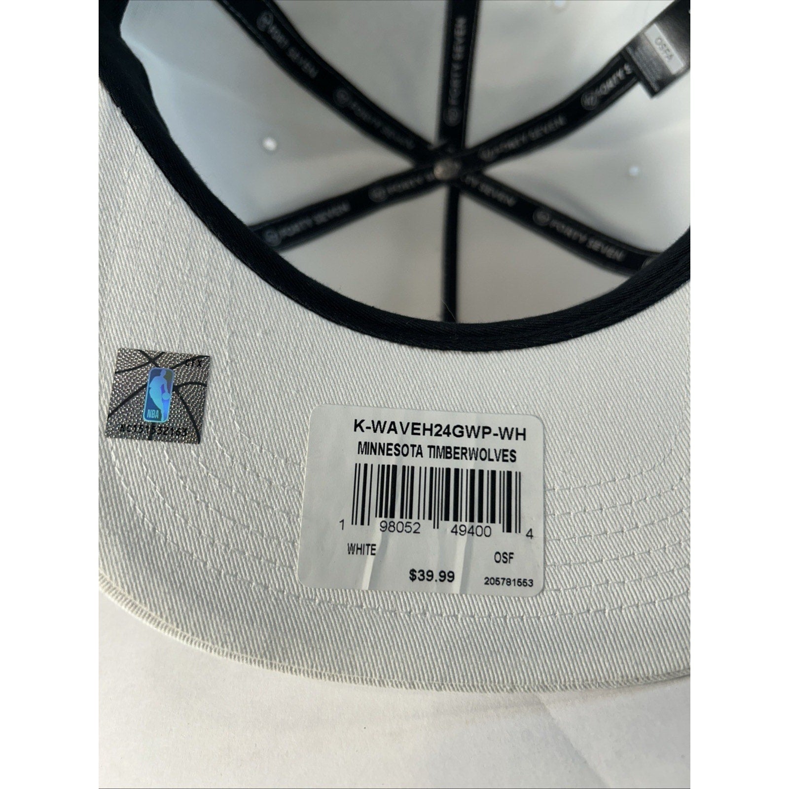 Minnesota Timberwolves White '47 Hitch Adjustable Snapback Cap