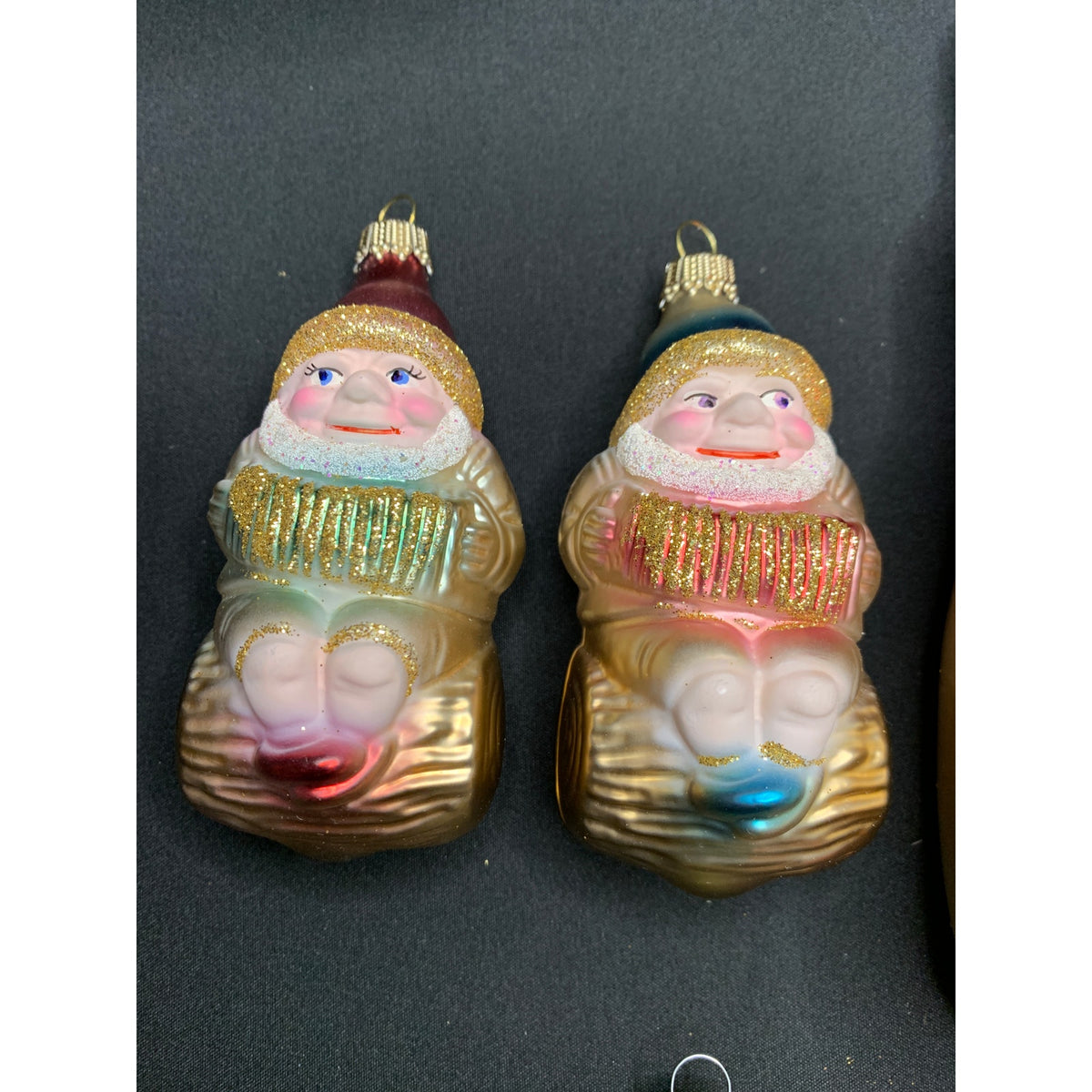Vintage Lauscha Glas Snow White 7 Dwarfs Glass Ornaments Germany Set of 8