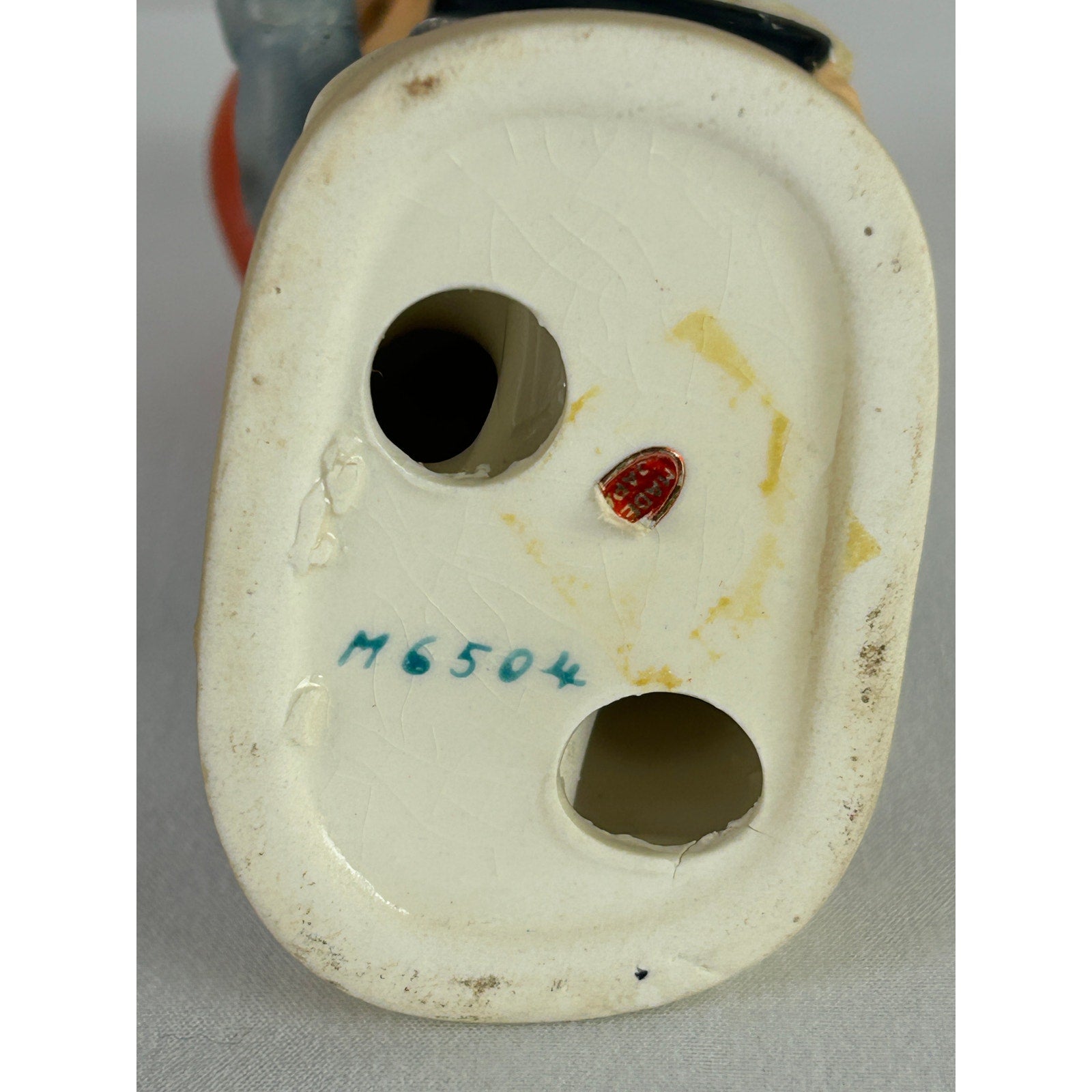 Mid Century Japan Mail Carrier Boy Figurine Heart Letter Ceramic