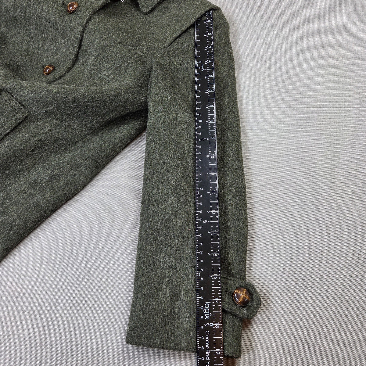 Vintage Hummelsheim Wool Coat Kids EU 140 Green Long Overcoat Germany 75% Wool