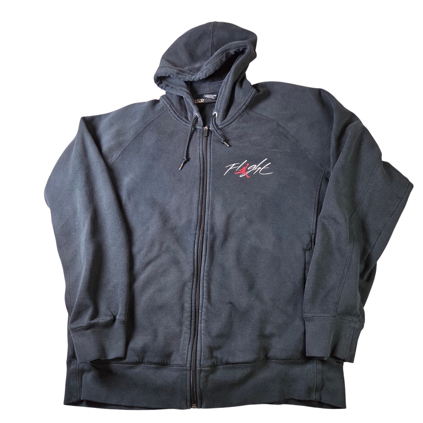 Jordan Flight Black Full Zip Hoodie Mens XL Made in China Basketball Wear