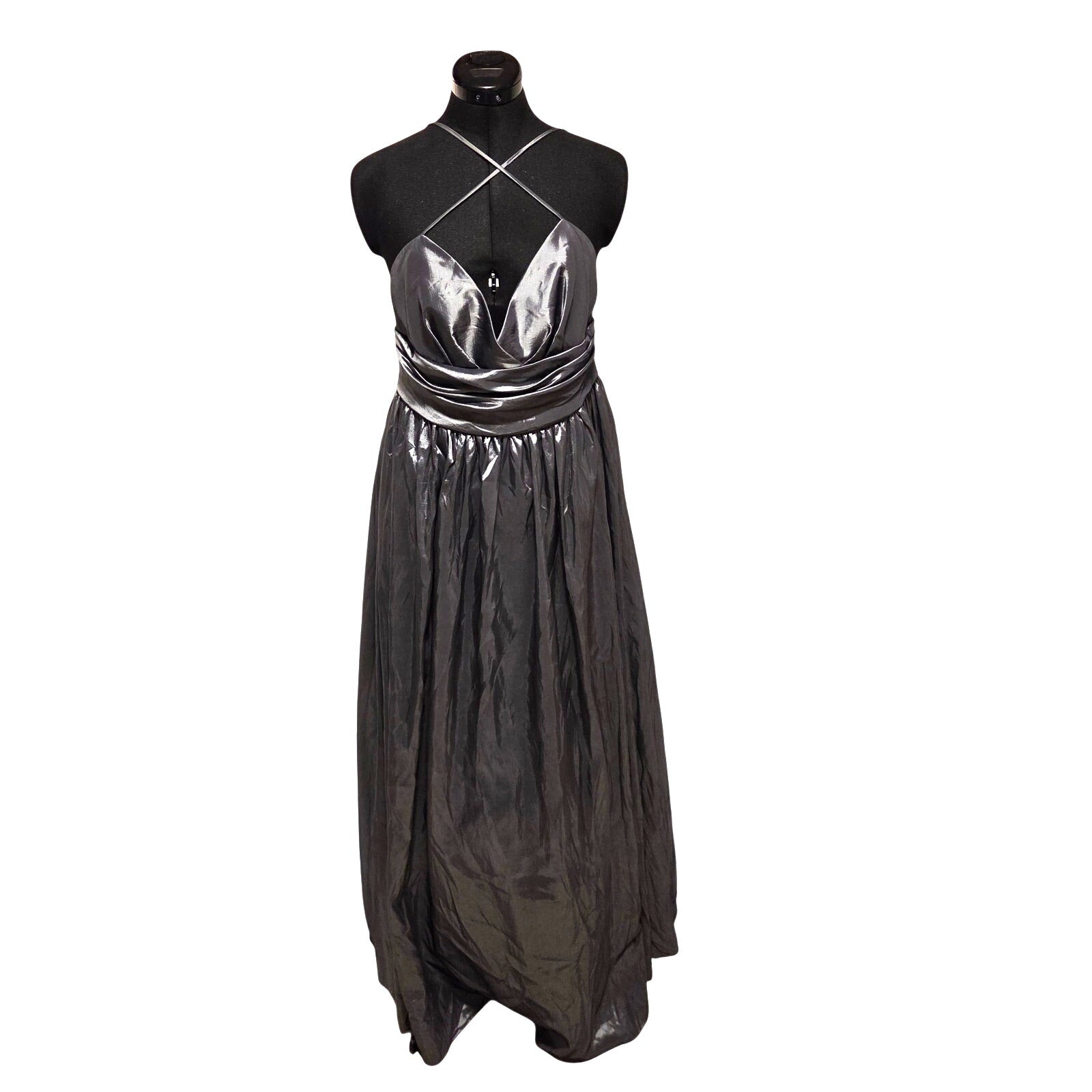 WTOO Watters Halter Ball Gown Dress Size 12 Formal Prom Taffeta Skirt