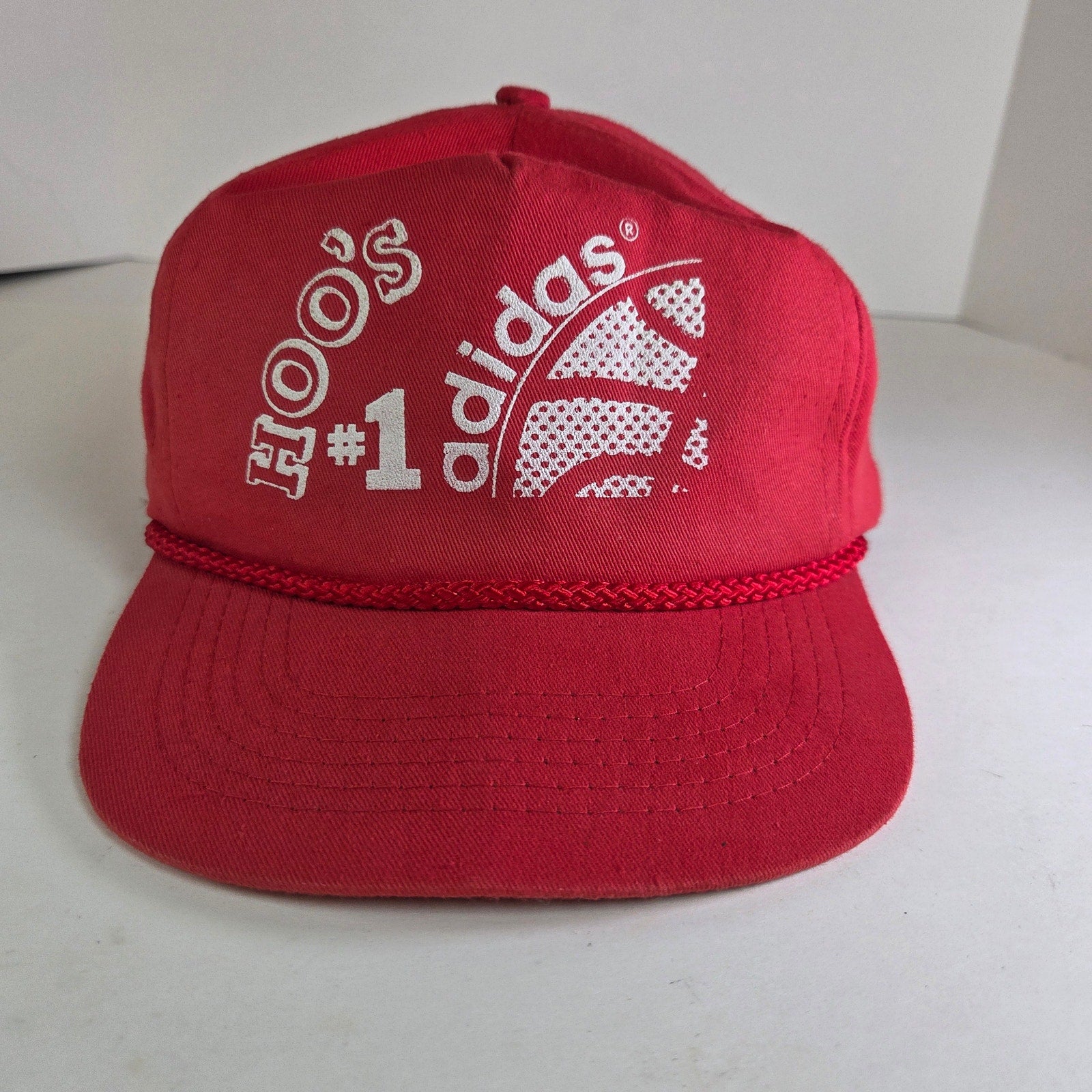 Vintage Adidas HOO'S #1 Red Snapback Rope Hat Ama Pro Philippines 80s 90s