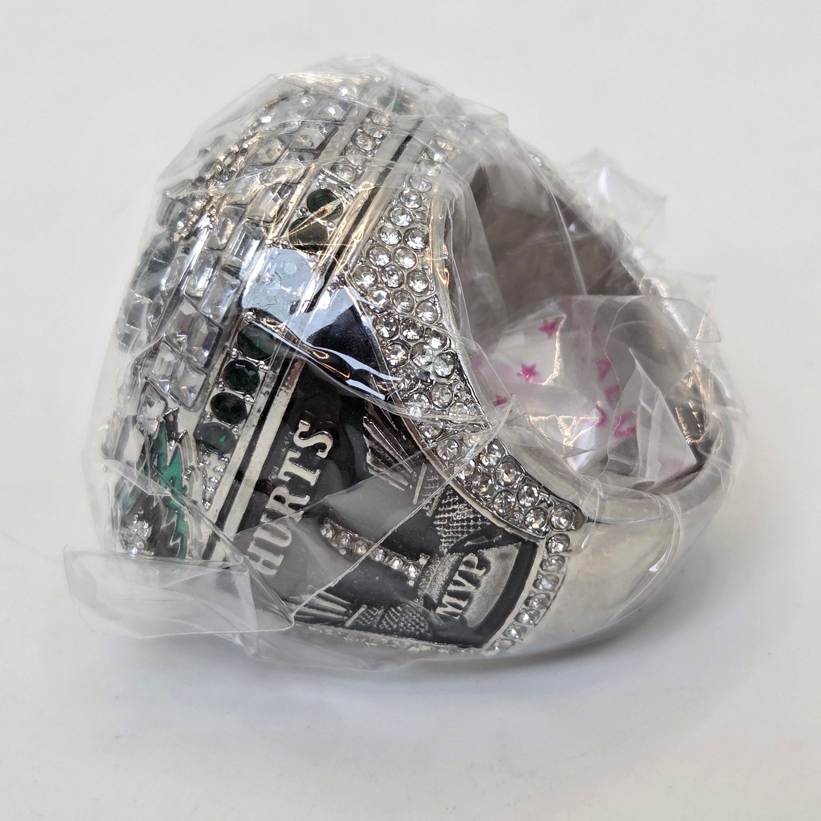 Philadelphia Eagles Super Bowl LIX Replica Championship Ring Size 16 Hurts MVP