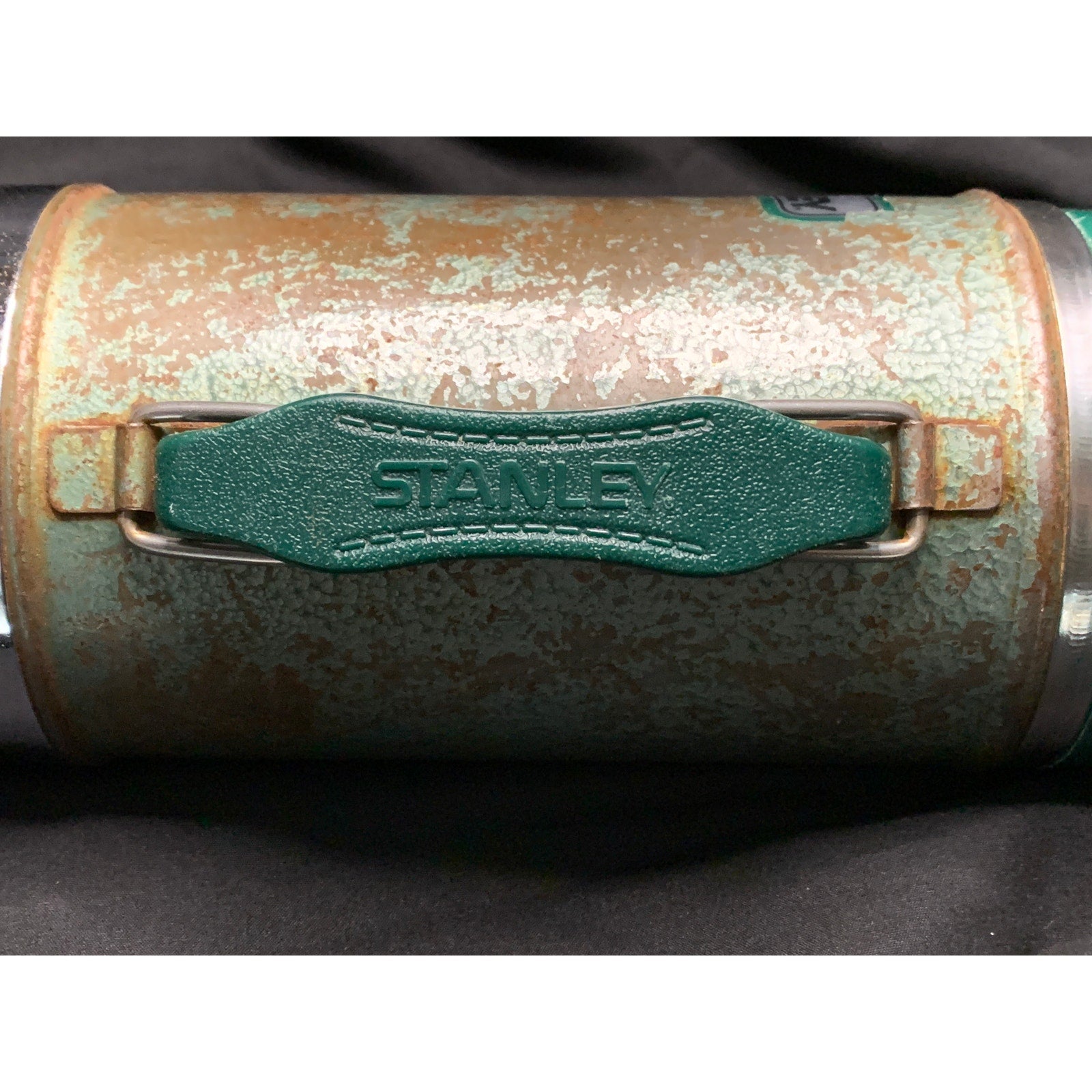 1987 Aladdin Stanley A-1350B 24oz Wide Mouth Thermos USA Green Vintage