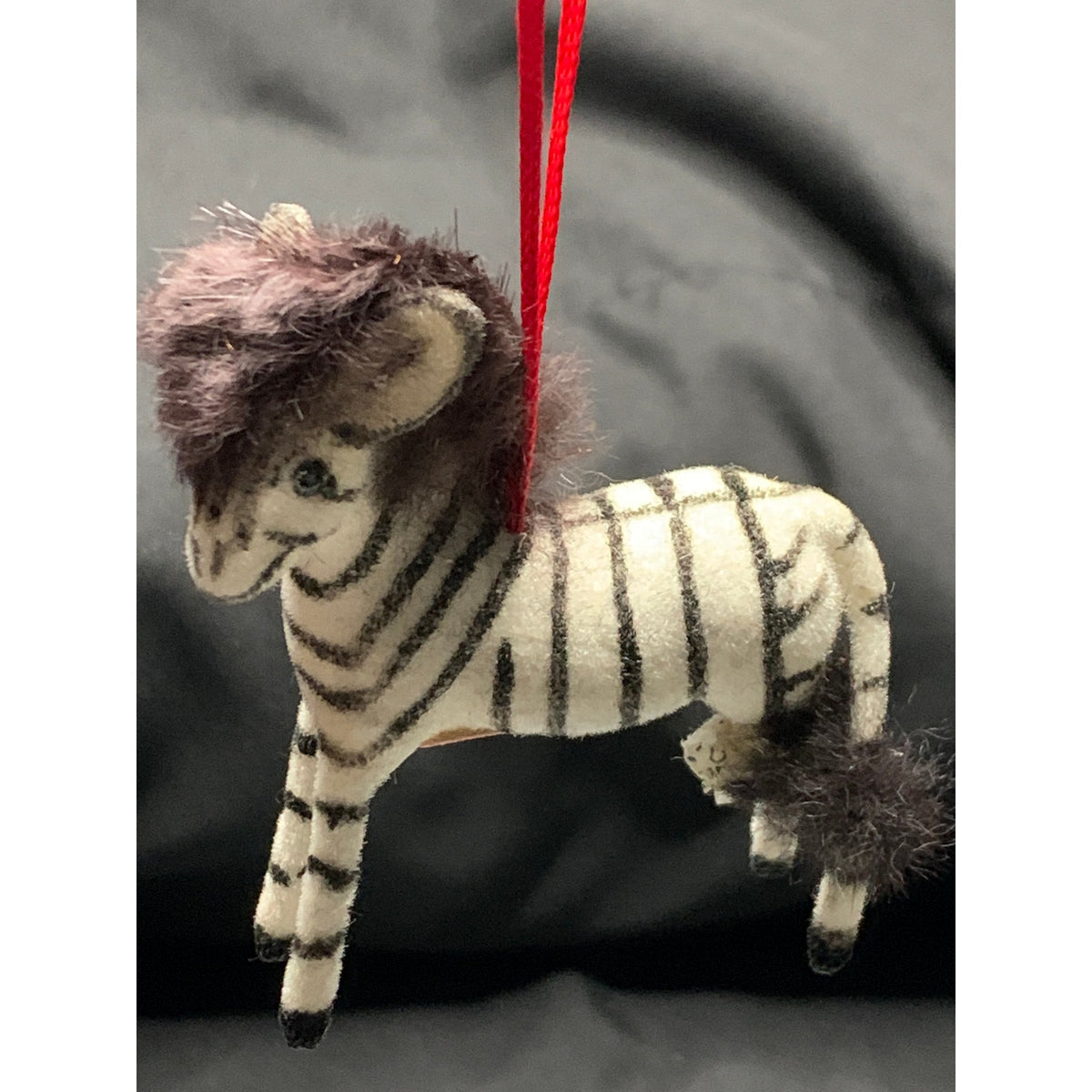 Vintage Wagner Handwork Flocked Zebra Figurine West Germany 1983-1990