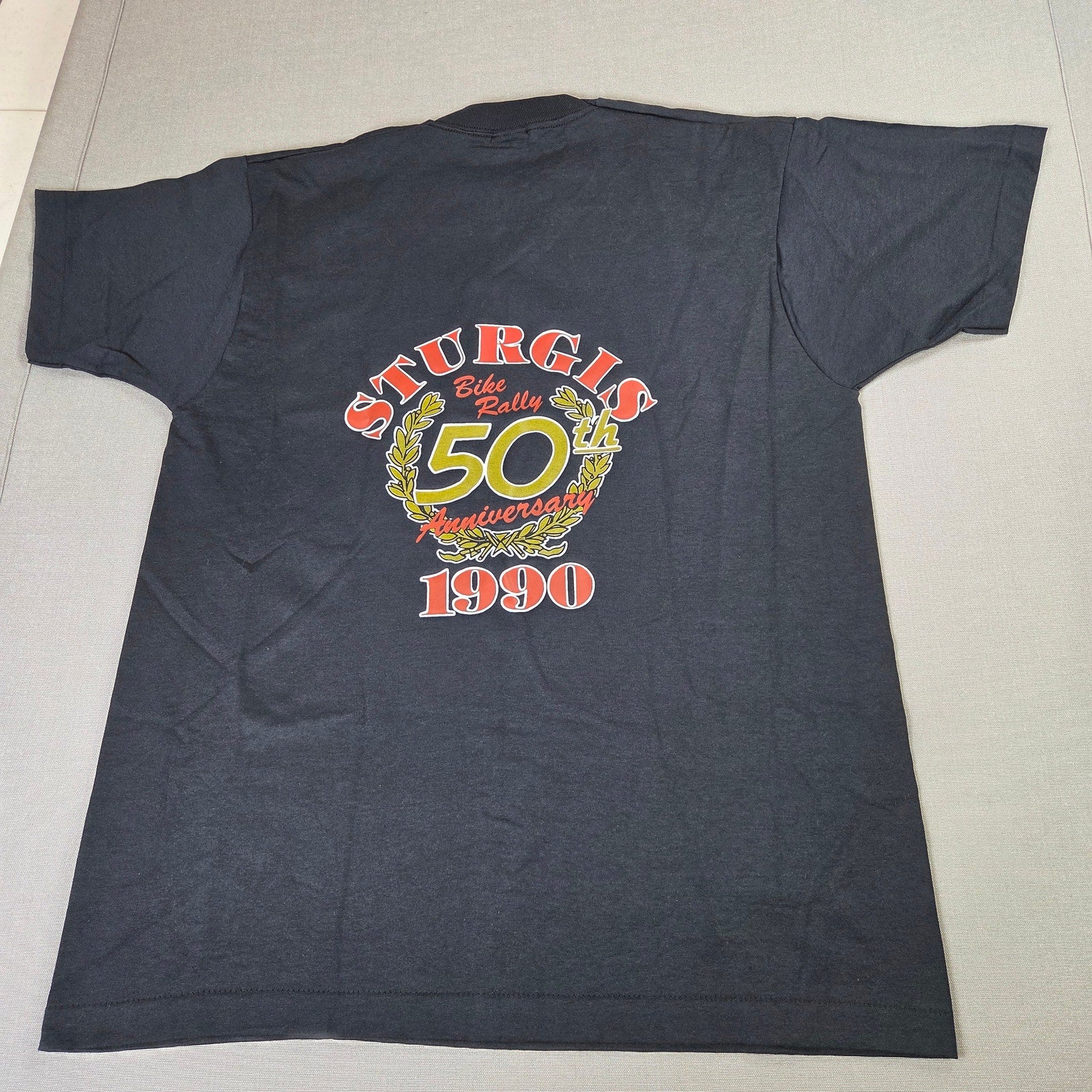 Screen Stars Sturgis 1990 Vintage Tee Shirt XL USA Made Bold Tee Single Stitch