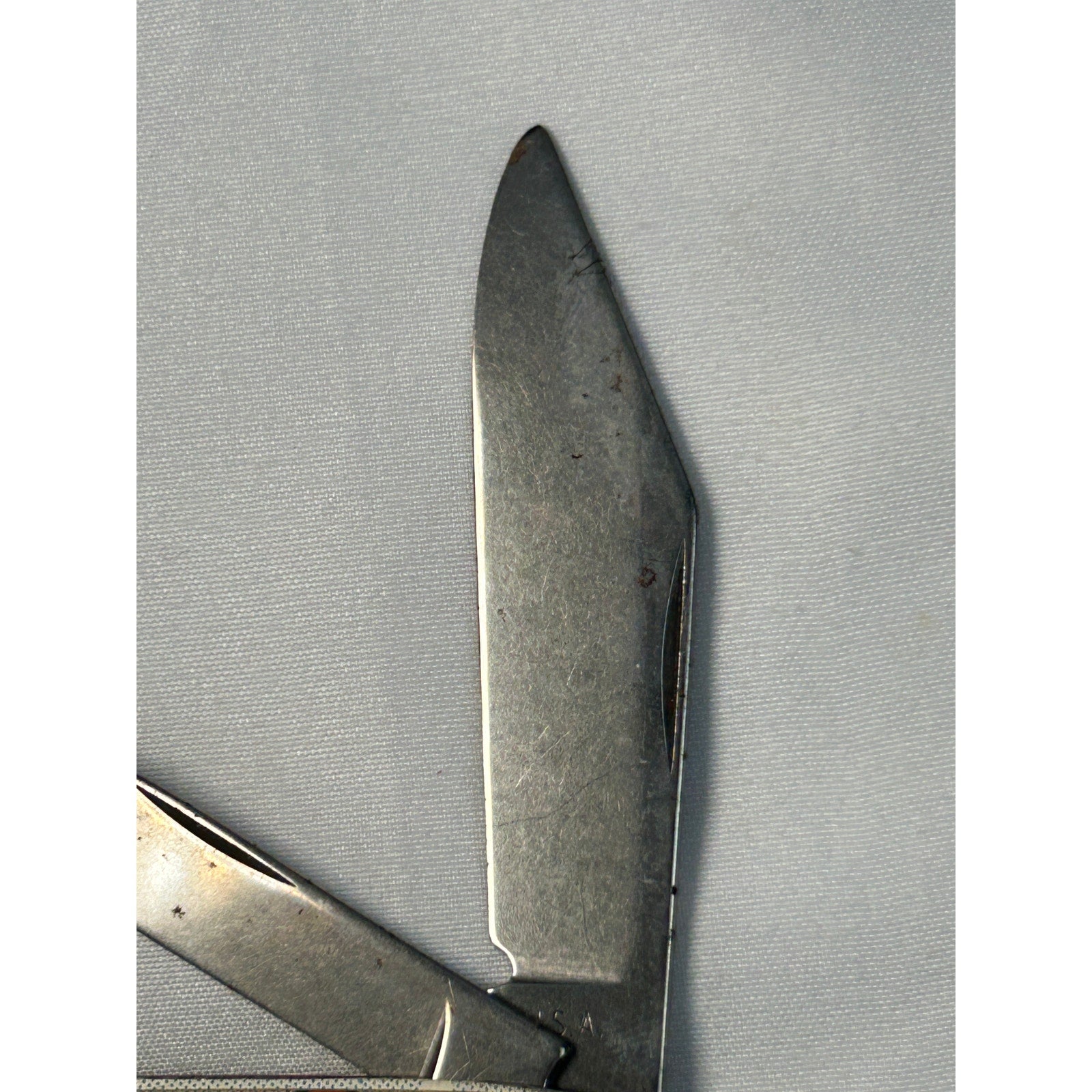 Vintage Davy Crockett USA Two Blade Pocket Knife Graphic Handles