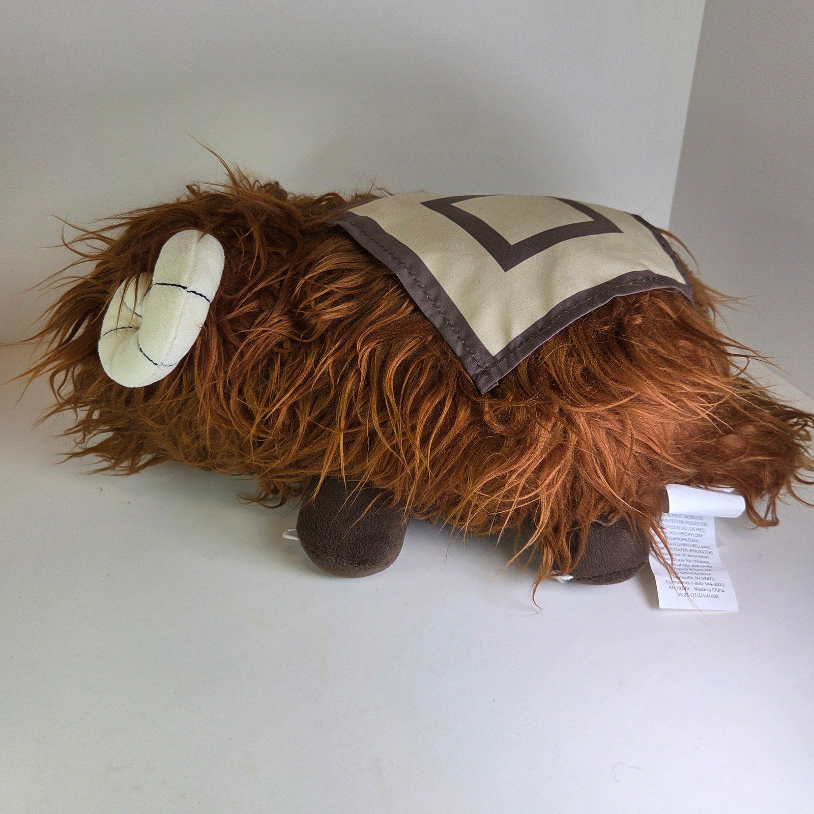 Star Wars Bantha Plush Pillow Jay Franco Mandalorian 14” Brown Shaggy Faux Fur