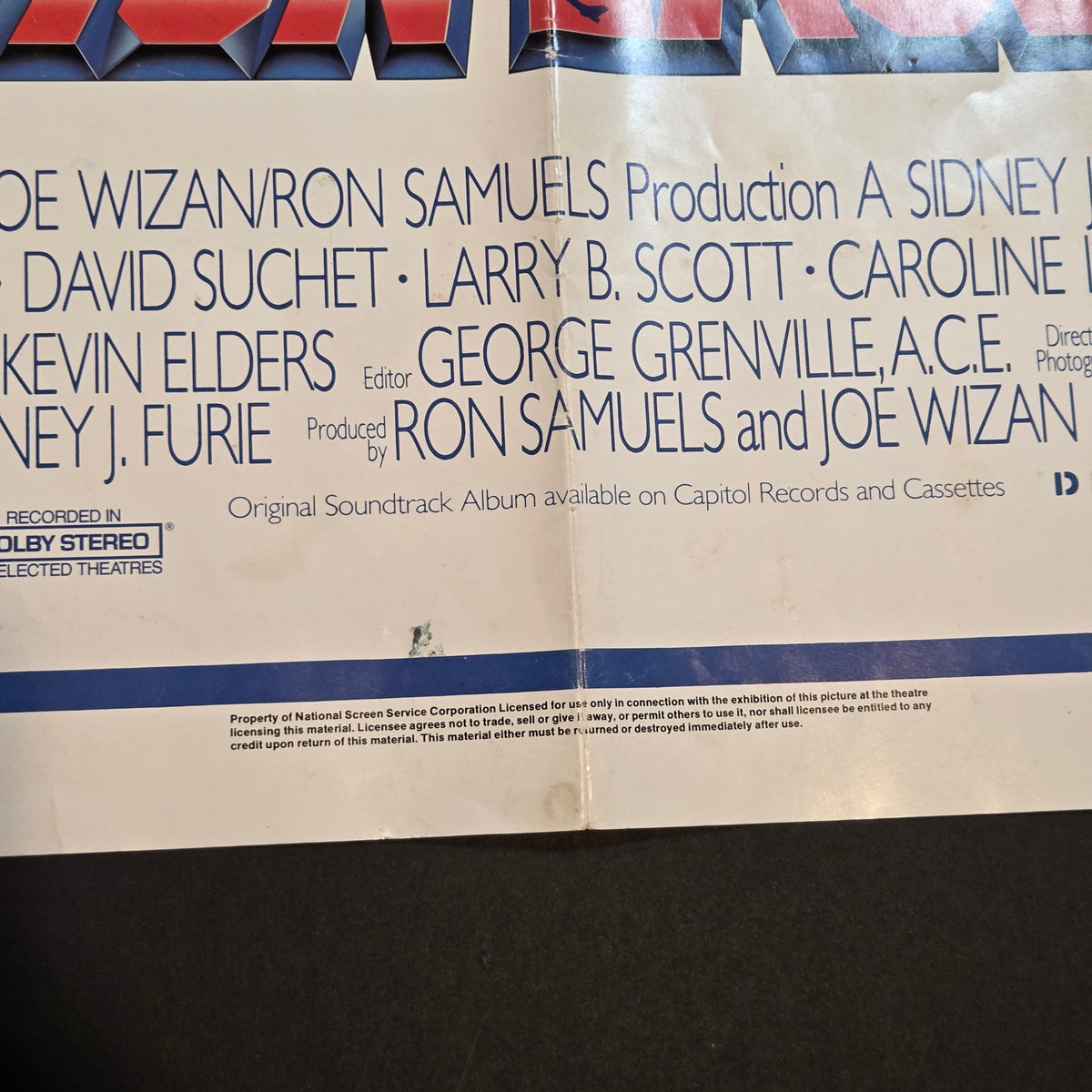 Original 1986 Iron Eagle Movie Poster 27x41 Folded NSS 860013 Tri-Star USA