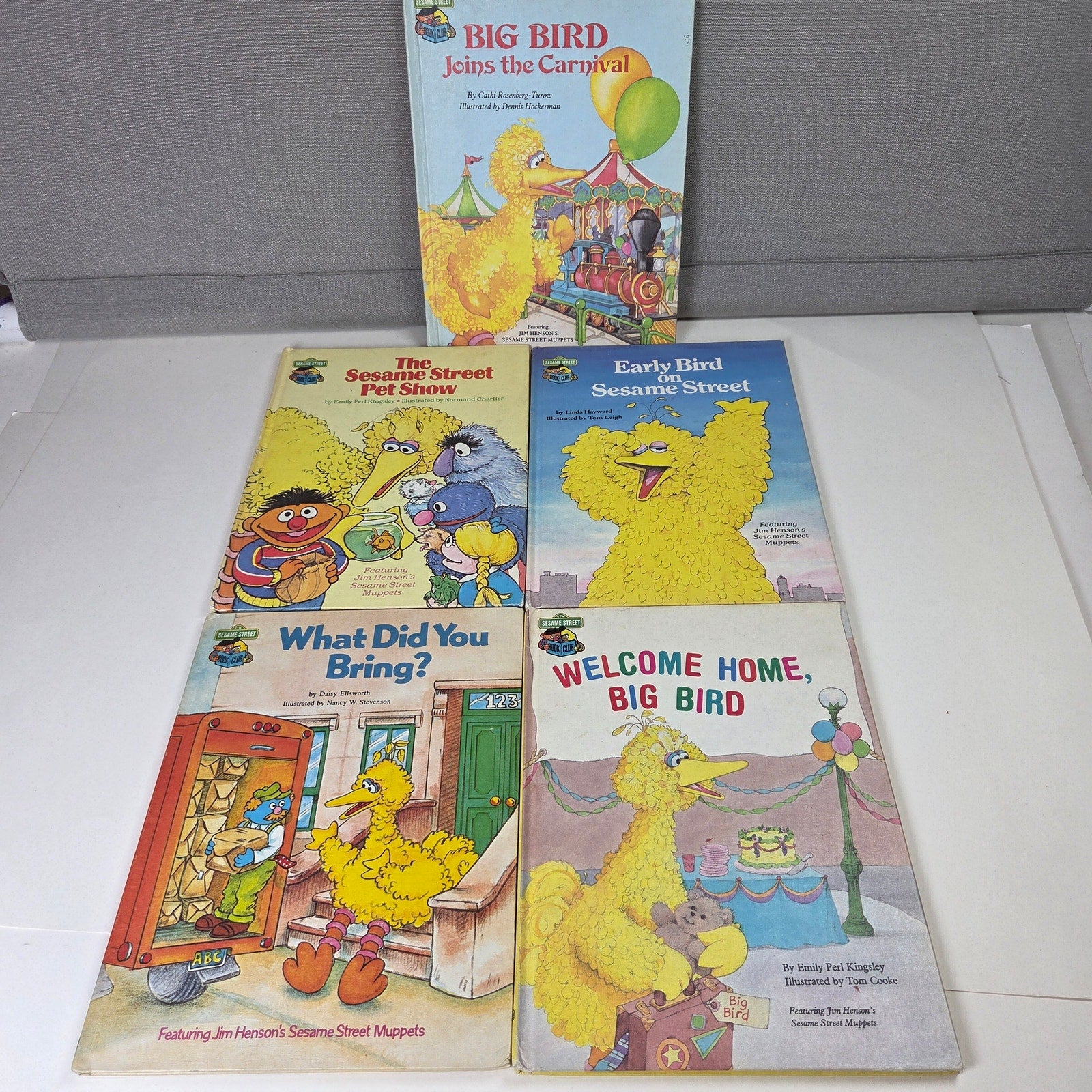 Vintage Sesame Street Book Club Big Bird Hardcover Books Lot of 5 1980s