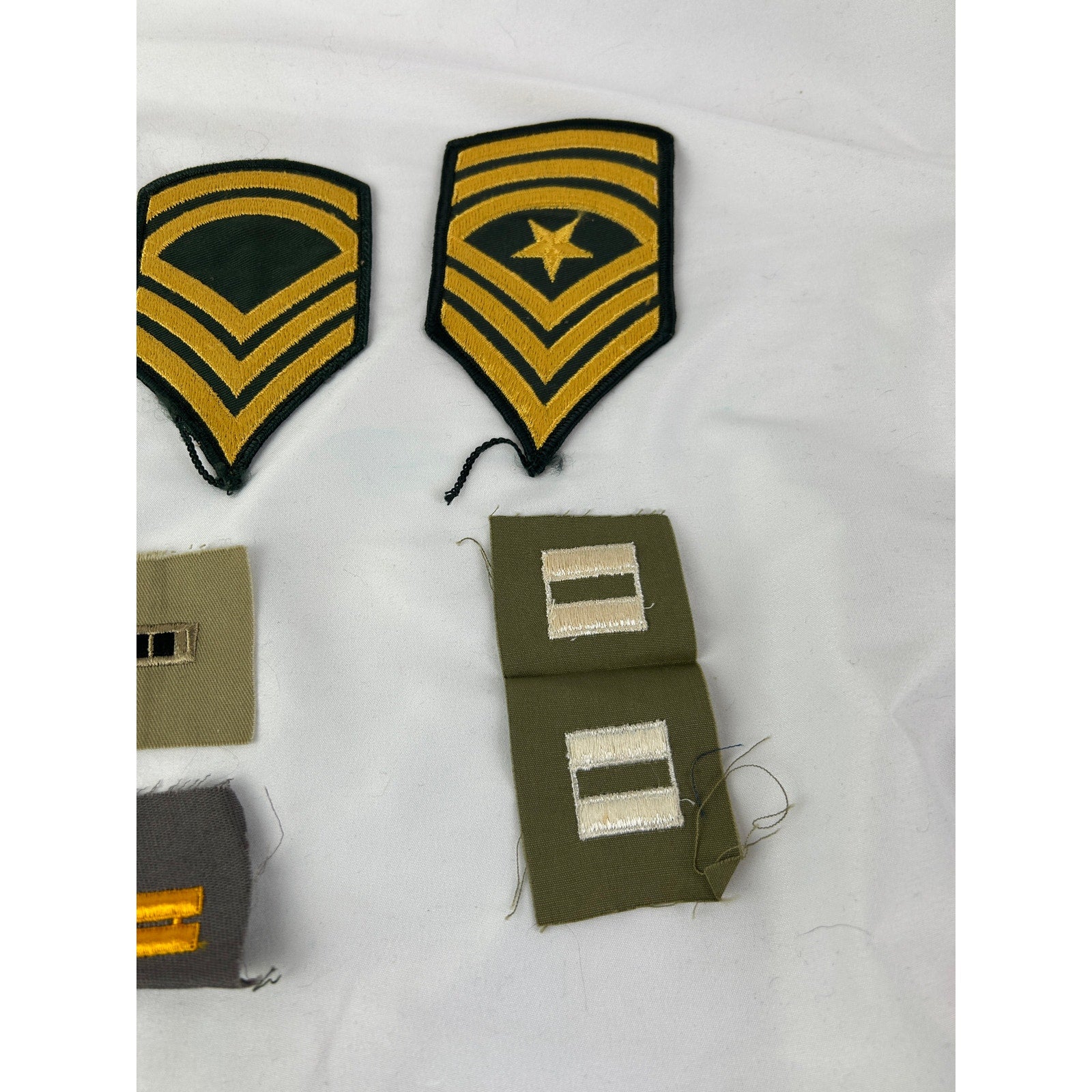 US Army Rank Patch Lot Green Gold Chevrons Insignia Mixed 14pcs