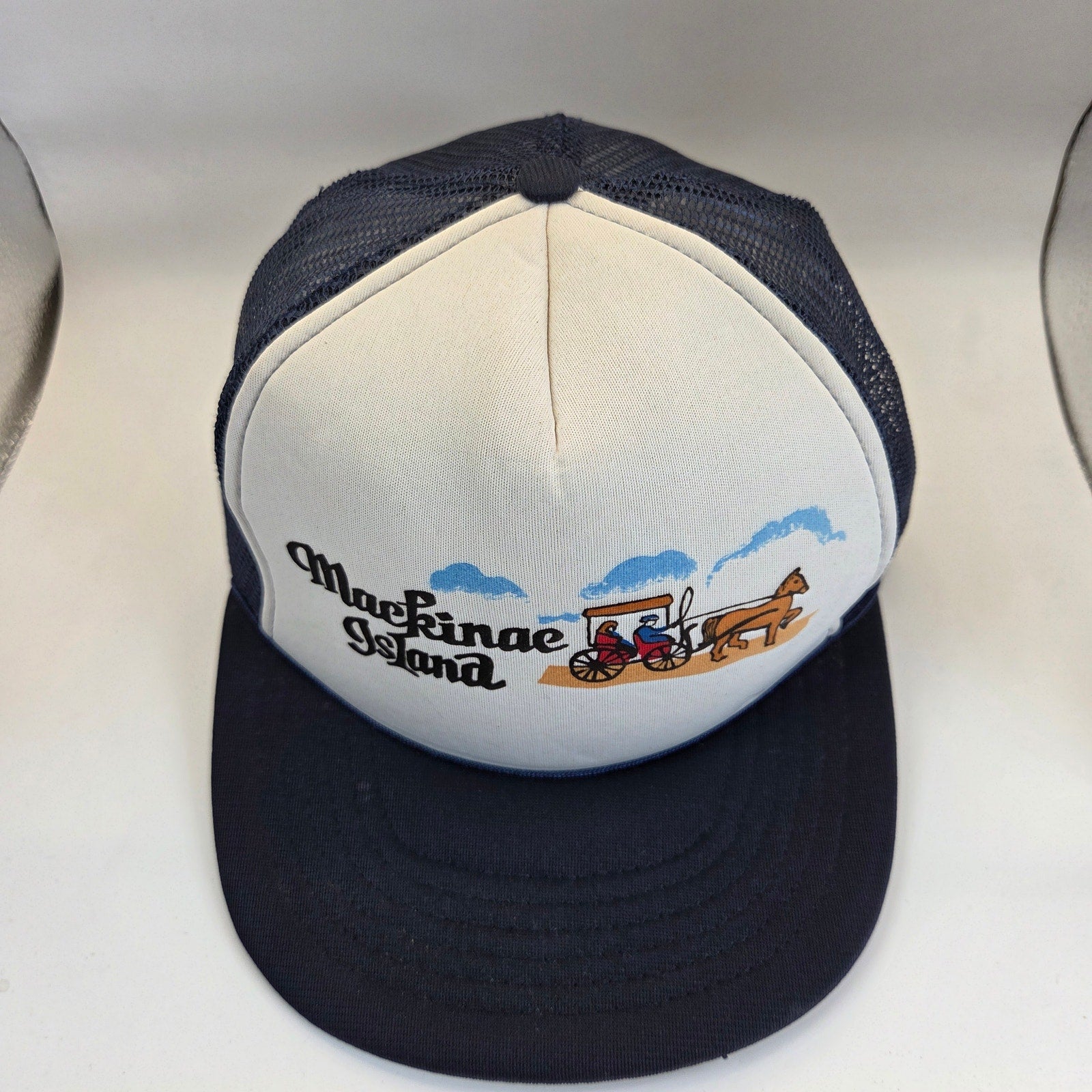 Vintage Mackinac Island Michigan Trucker Hat Foam Mesh Snapback Taiwan R.O.C.