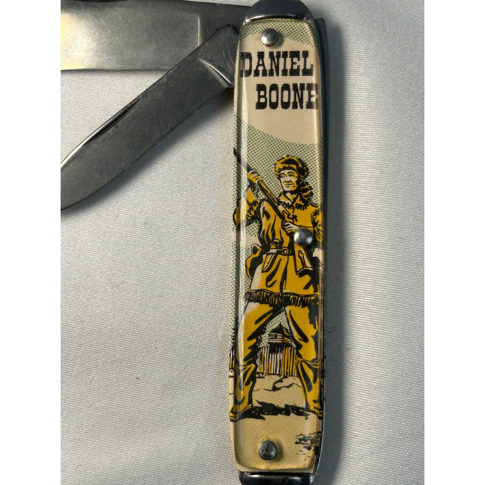 Daniel Boone Frontier Hero Vintage USA Advertising Pocket Knife 2 Blade