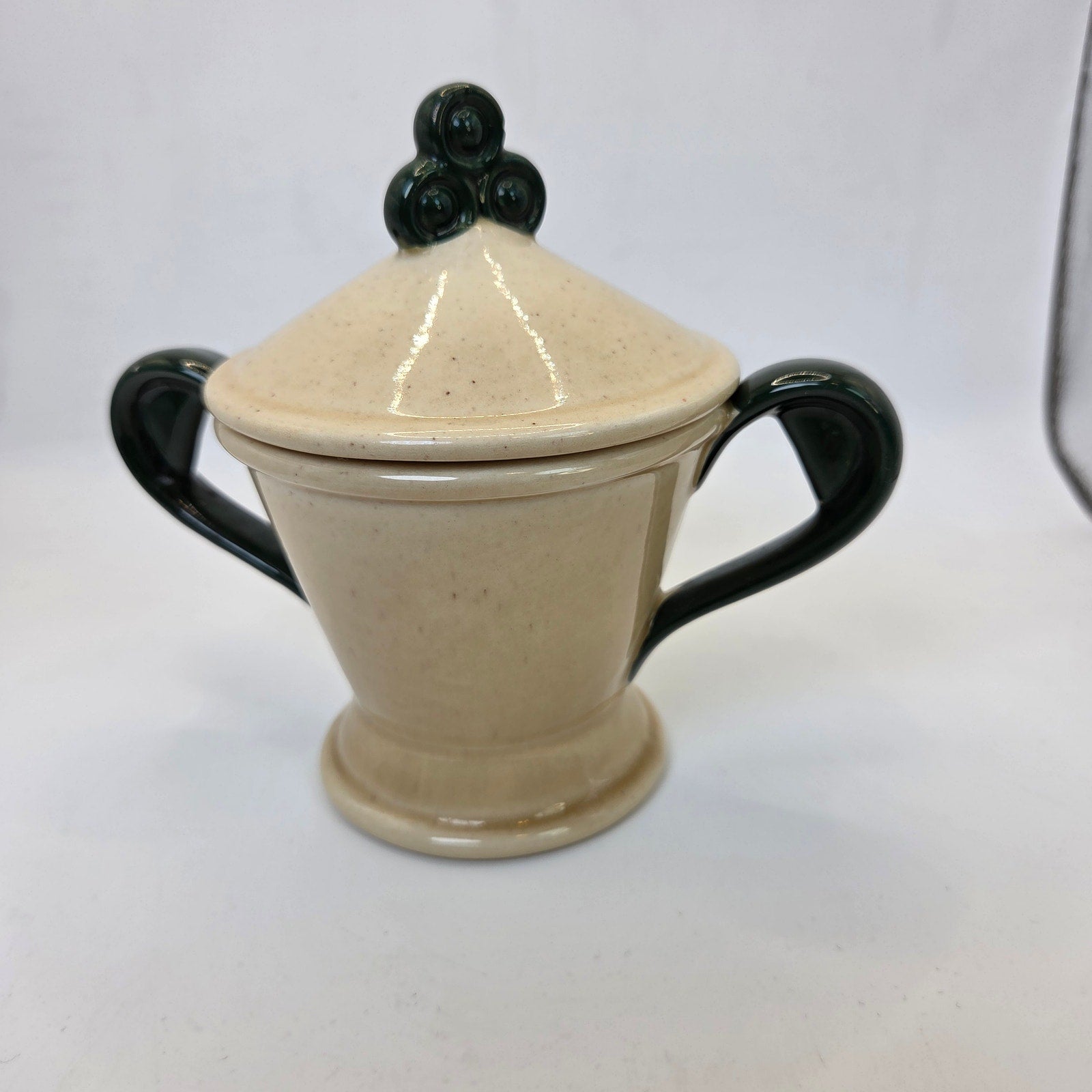 Metlox Poppytrail Rooster Sugar Bowl w/ Lid Vintage Two Handle Covered Jar