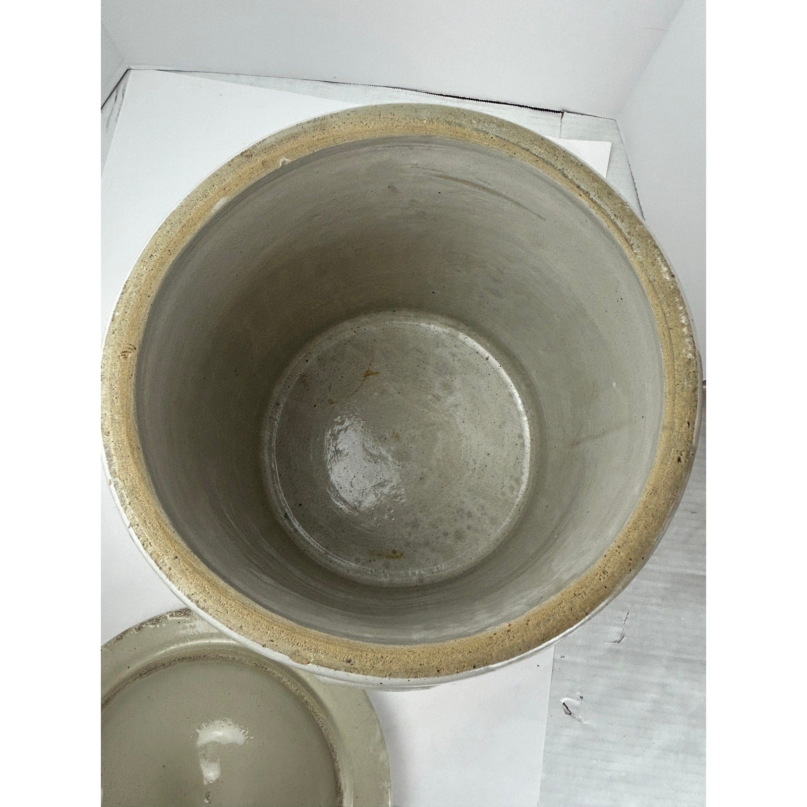 Red Wing Stoneware 5 Gallon Crock w/ Bail Handles & Button Lid, Patented 1915,