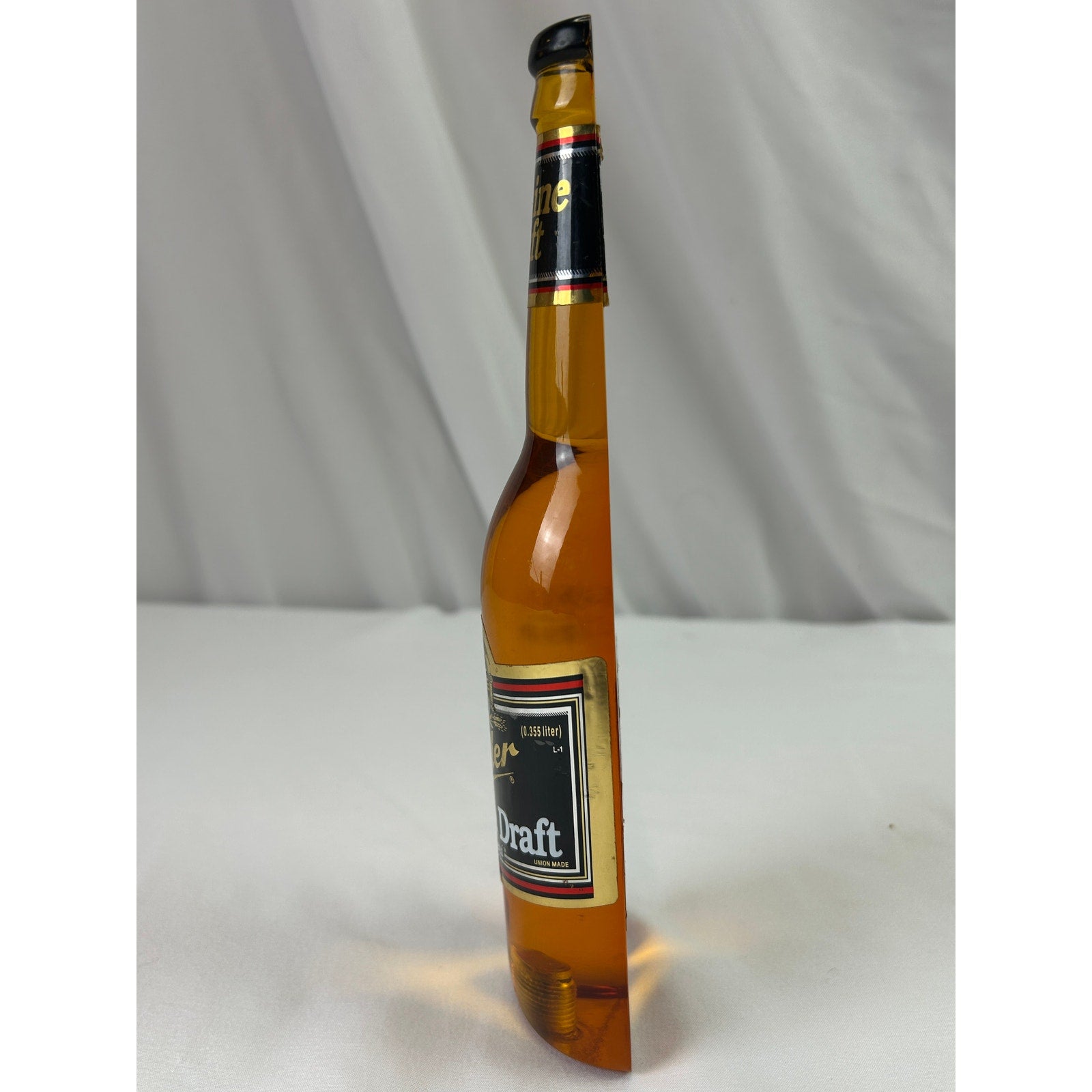 Vintage Miller Genuine Draft MGD Beer Tap Handle Acrylic Half Bottle 9 Inch