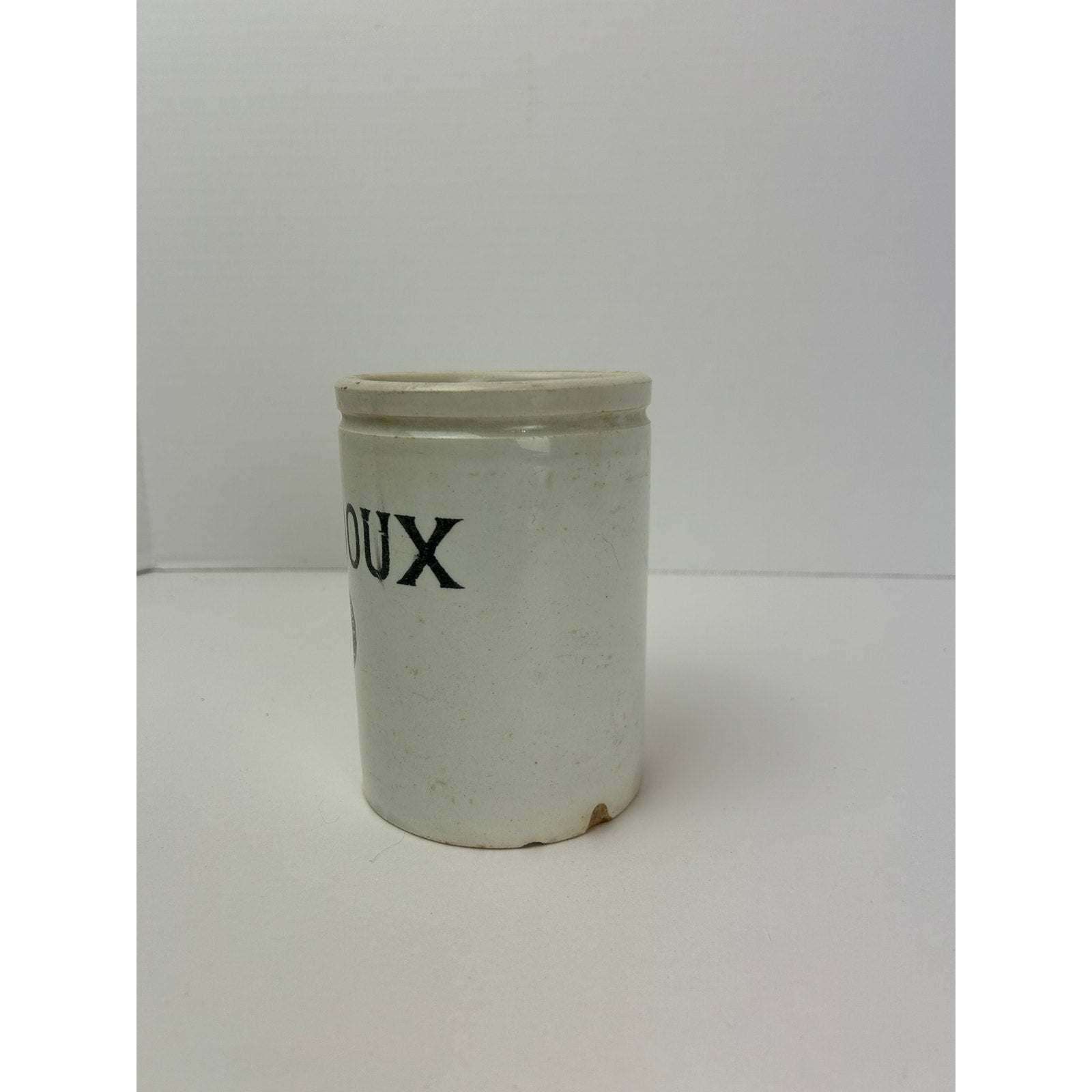 Rare Felix Potin Saindoux French Advertising Ironstone Crock Jar Luneville 1900s