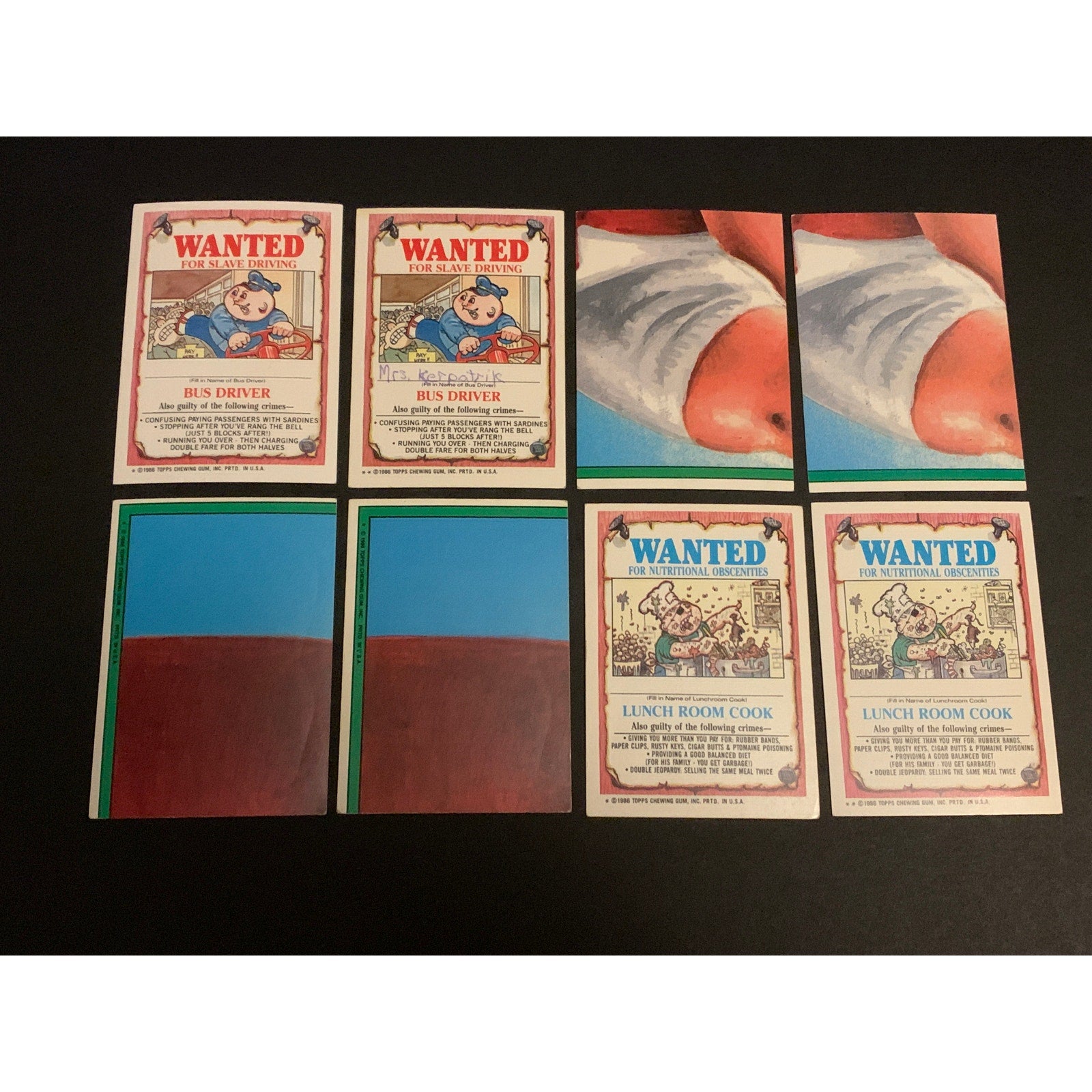 1986 Topps Garbage Pail Kids Series 4 Complete Set w/ Reese Pieces Crystal Gale
