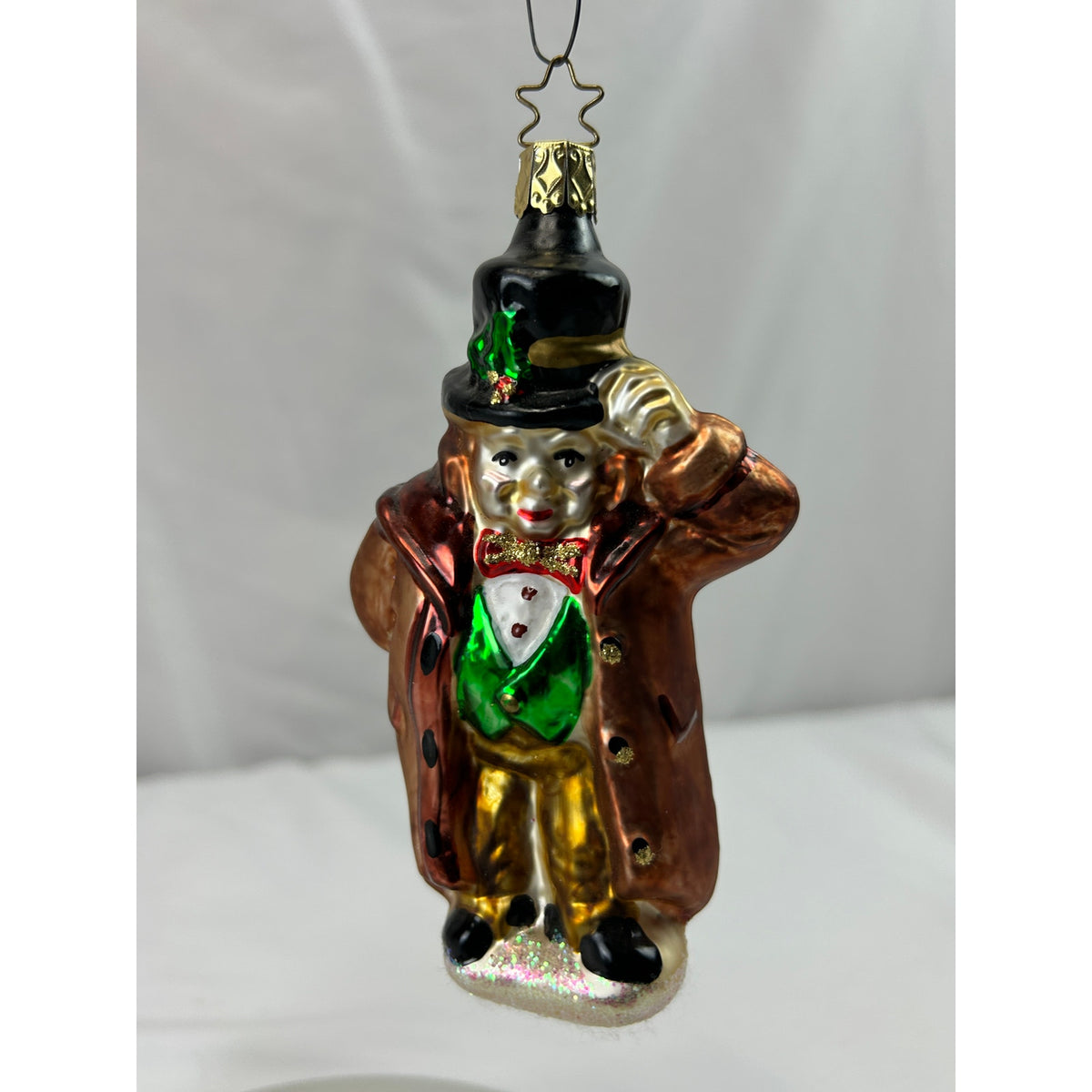 Inge-Glas Friendly Solicitor Dickens Christmas Carol Glass Ornament Germany 5"